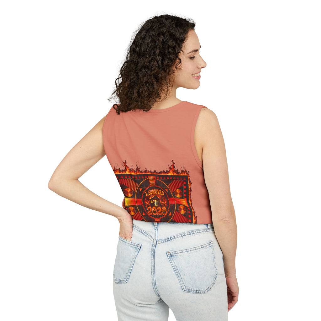 I Survived 2020 — "Please Stand By" Test Pattern Tee Wildfire Signal Edition Summer Premiere Unisex Garment-Dyed Tank Top