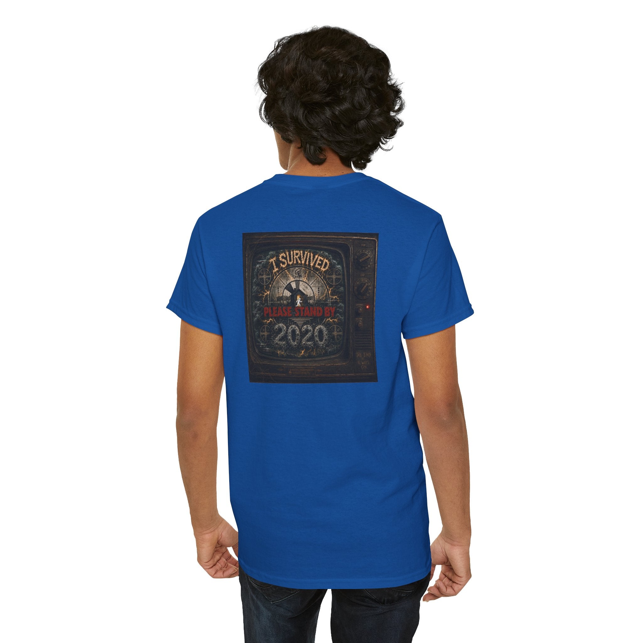 I Survived 2020 — "Please Stand By" Test Pattern Tee Summer Premier Unisex Heavy Cotton Tee