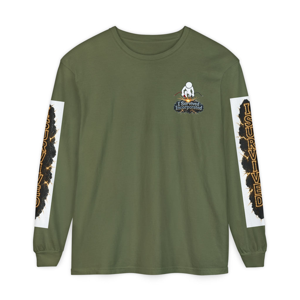 I Survived 2020 — "Please Stand By" Test Pattern Tee Special Edition Summer Premier Unisex Garment-Dyed Long Sleeve T-Shirt