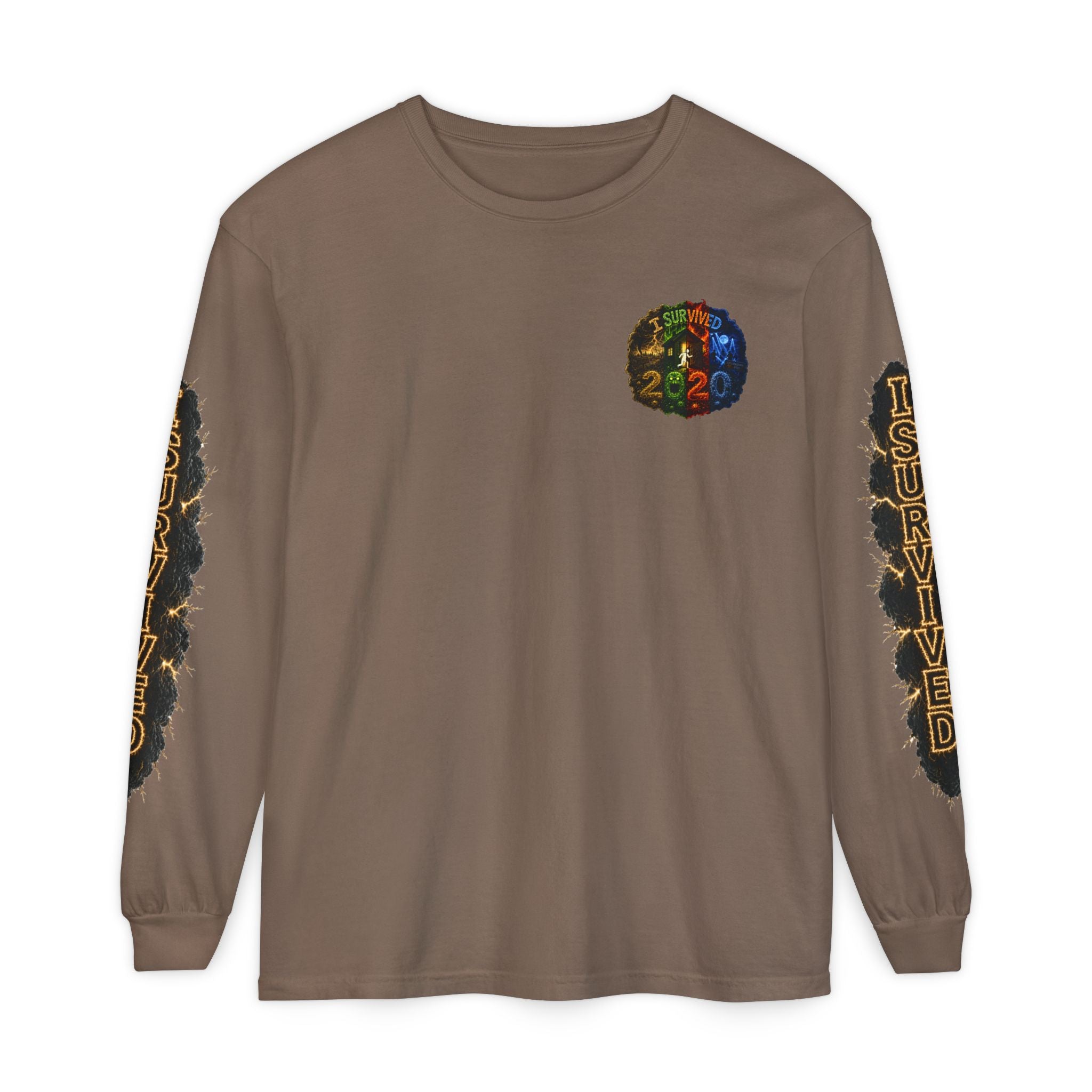 I Survived 2020 — "No Signal" Test Pattern Tee Special Edition Alien Broadcast Finale Summer Premiere Unisex Garment-Dyed Long Sleeve T-Shirt
