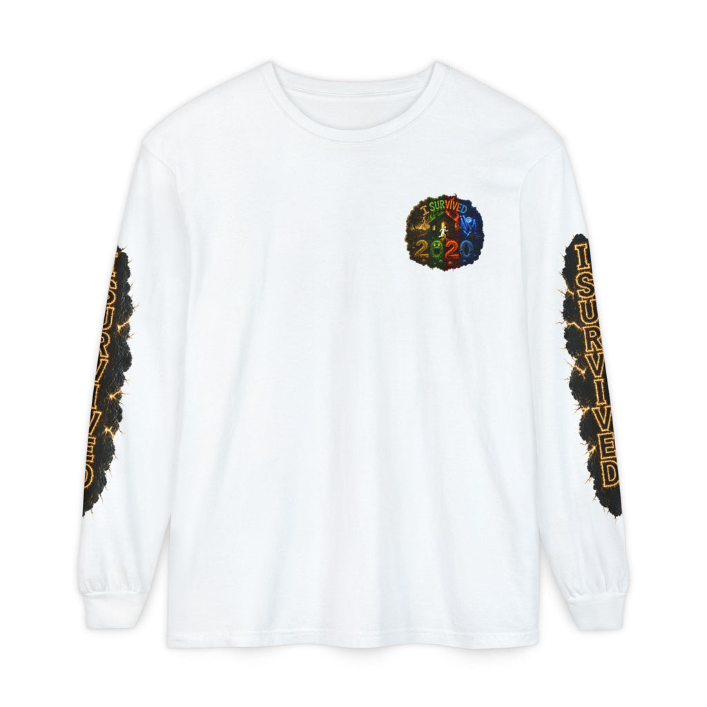I Survived 2020 — "No Signal" Test Pattern Tee Special Edition Alien Broadcast Finale Summer Premiere Unisex Garment-Dyed Long Sleeve T-Shirt