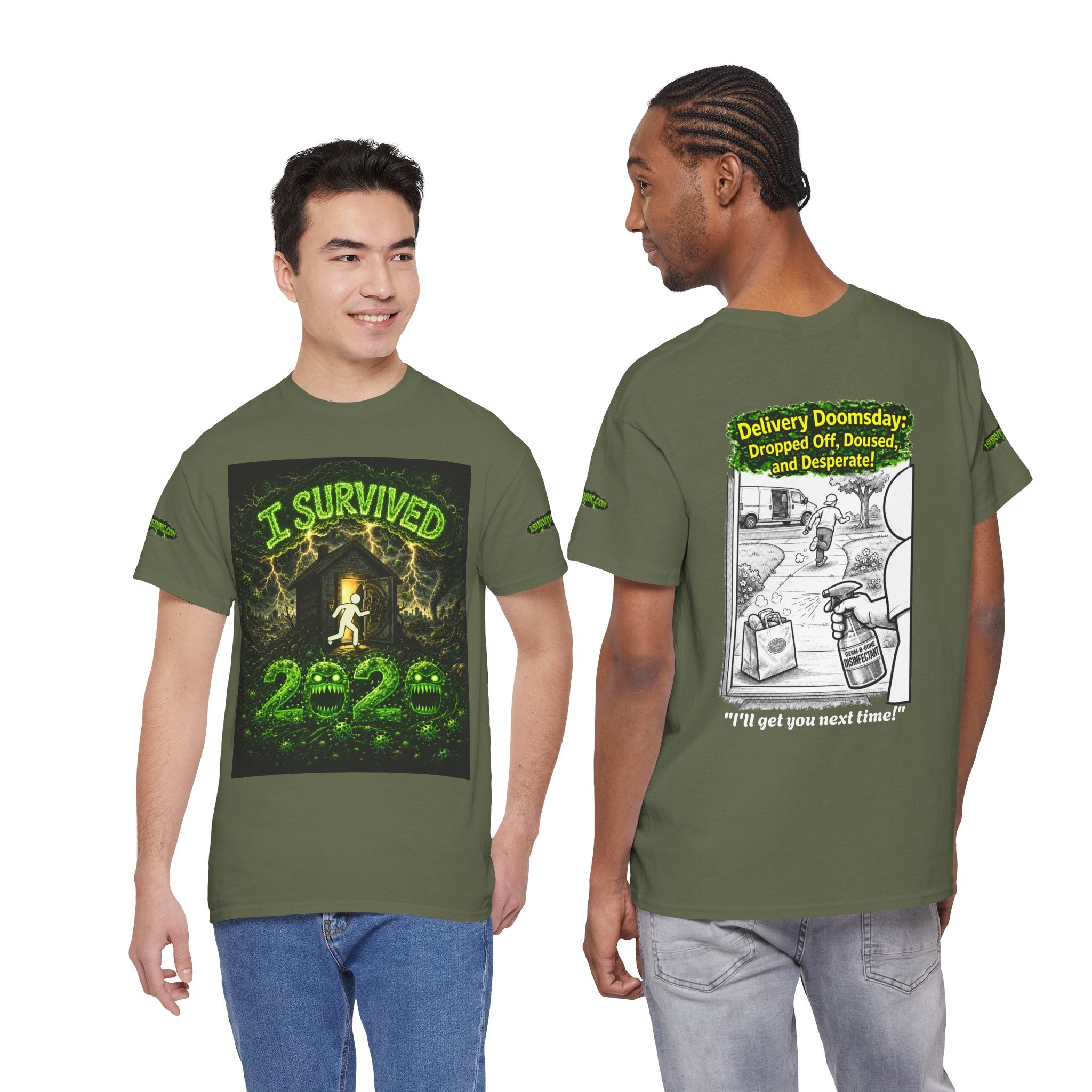 Sobreviví al 2020 — T1:E5 "El día del juicio final de las entregas" | Camiseta unisex de algodón pesado (Edición Pandemia) (EDICIÓN ESPECIAL)