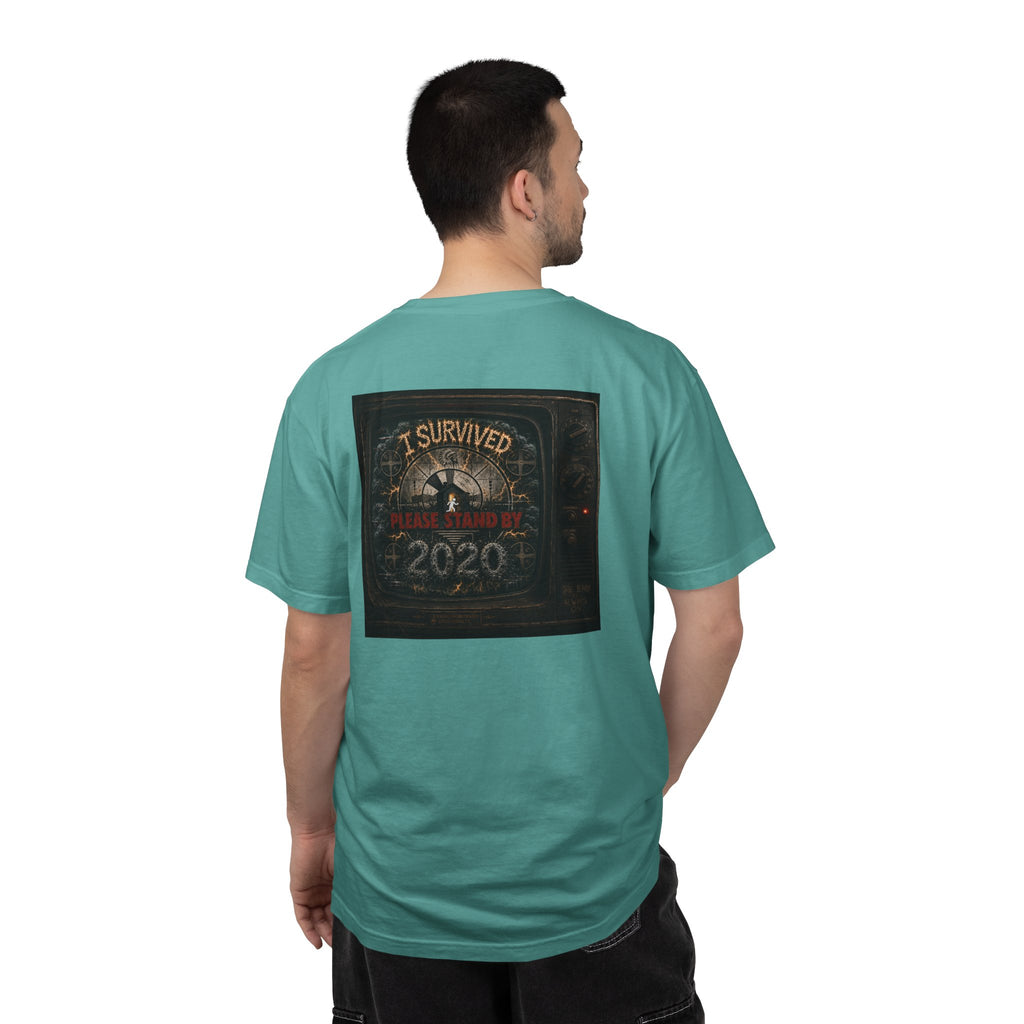 I Survived 2020 — "Please Stand By" Test Pattern Tee Summer Premier Unisex Garment-Dyed T-shirt
