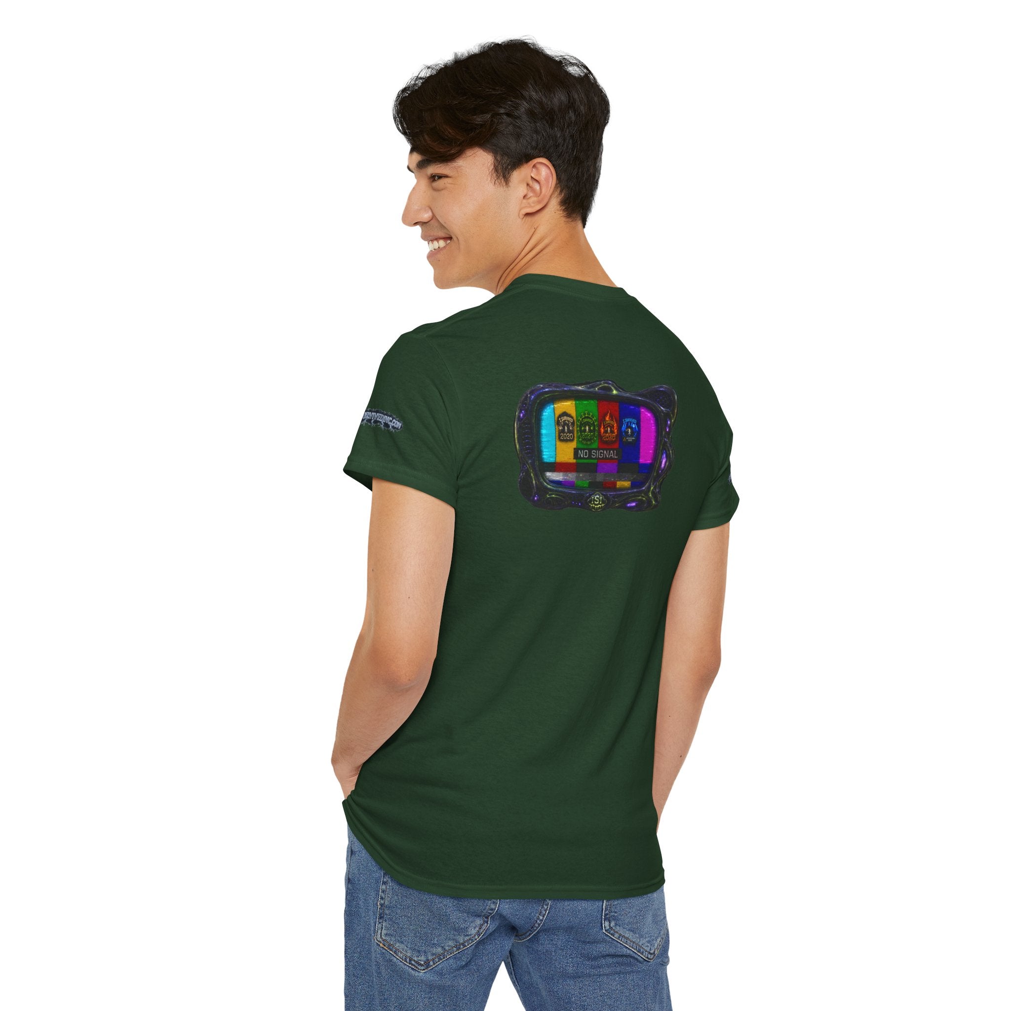 I Survived 2020 — "No Signal" Test Pattern Tee Alien Broadcast Finale Special Edition Summer Premiere Unisex Heavy Cotton Tee