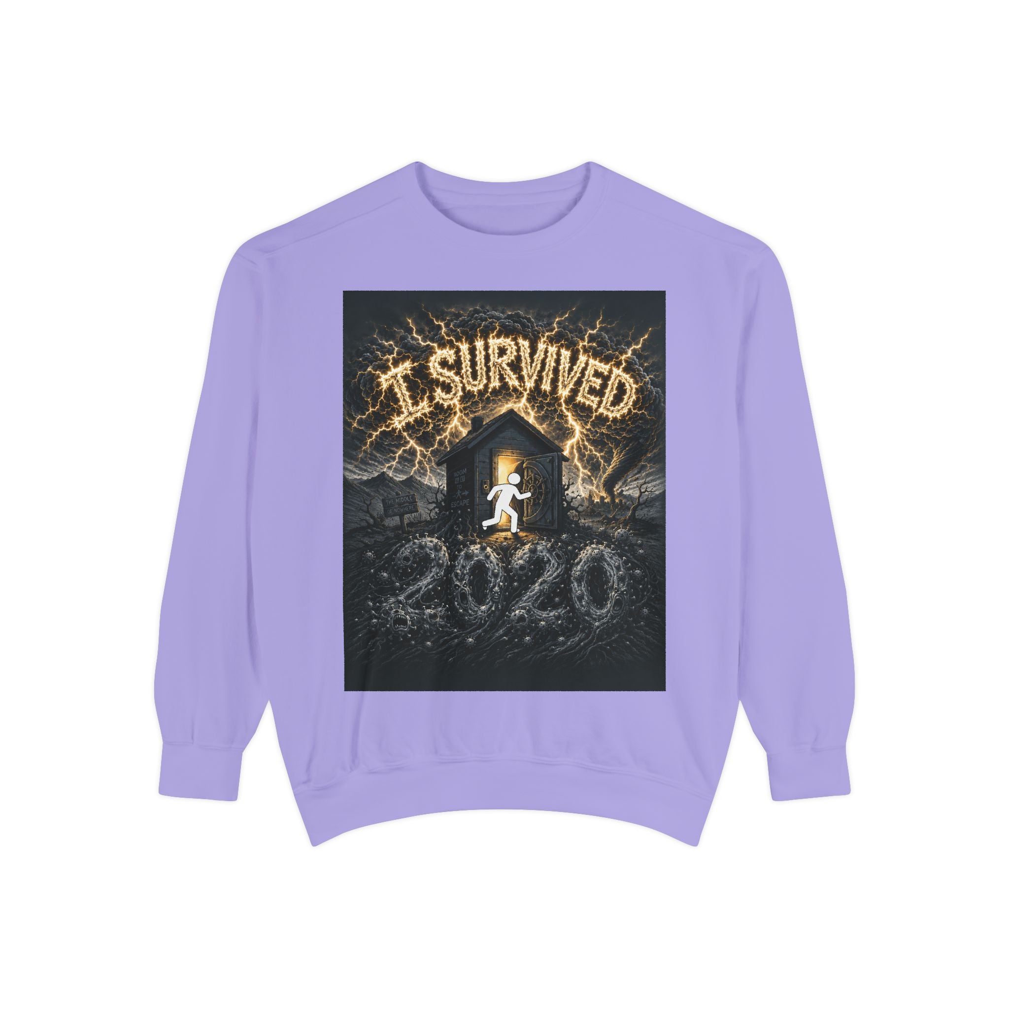 I Survived 2020 — Original Design Teaser Sweatshirt | Season 1 Premiere Drop Unisex Garment-Dyed Sweatshirt