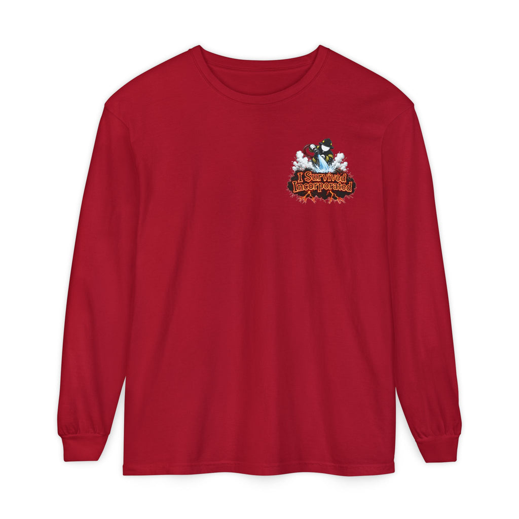I Survived 2020 — "Please Stand By" Test Pattern Tee Wildfire Signal Edition Summer Premiere Unisex Garment-Dyed Long Sleeve T-Shirt