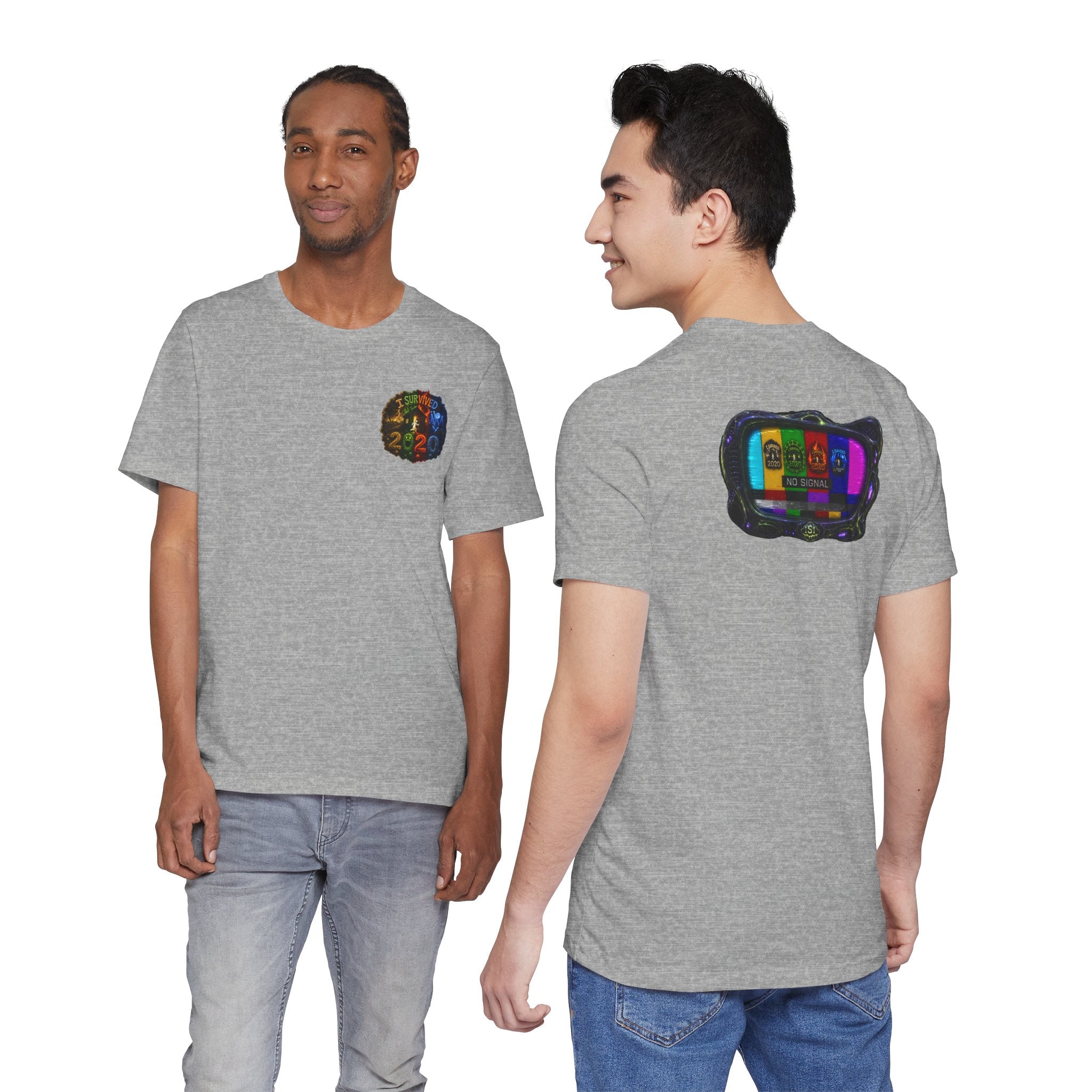 I Survived 2020 — "No Signal" Test Pattern Tee Alien Broadcast Finale Summer Premiere Unisex Jersey Short Sleeve Tee