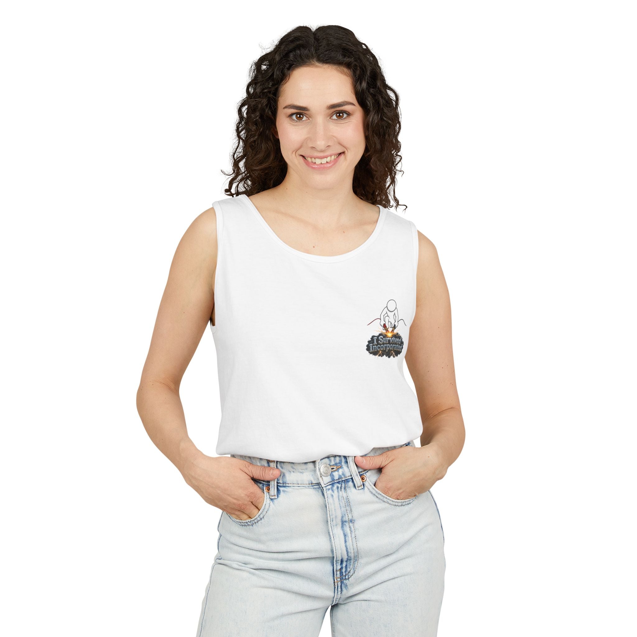 I Survived 2020 — "Please Stand By" Test Pattern Tee Summer Premier  Unisex Garment-Dyed Tank Top