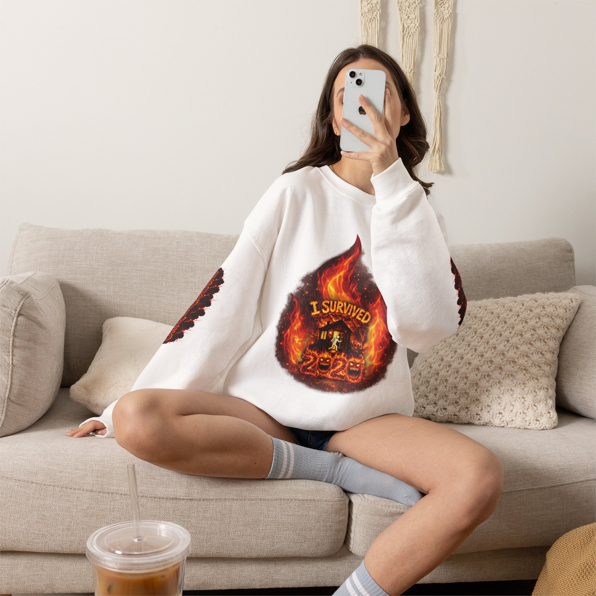 I Survived 2020 — Director's Cut S2:E2 "The Bobcat Fire" | Wildfire Edition Memorial Unisex Heavy Blend™ Crewneck Sweatshirt