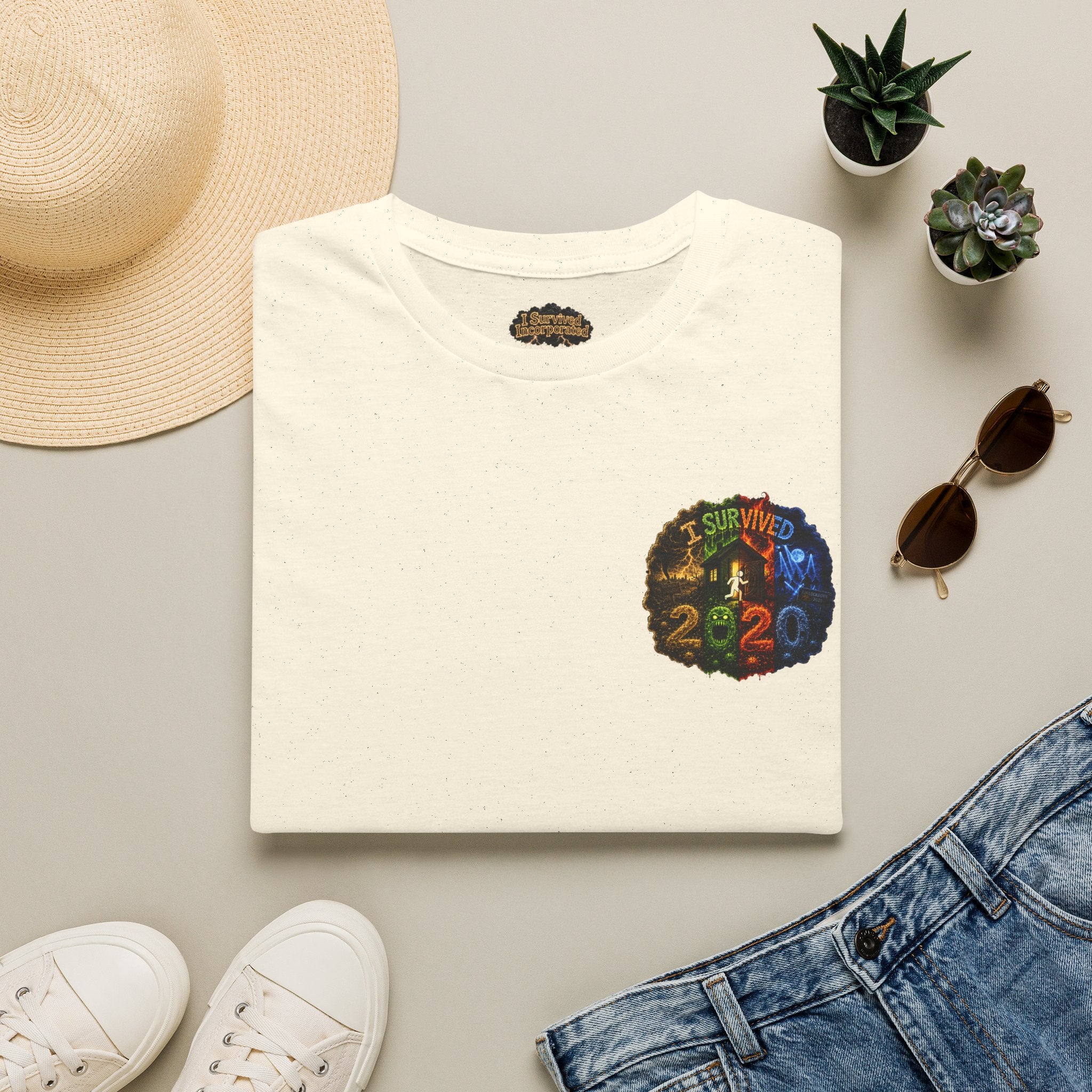 I Survived 2020 — "No Signal" Test Pattern Tee Alien Broadcast Finale Summer Premiere Unisex Softstyle T-Shirt