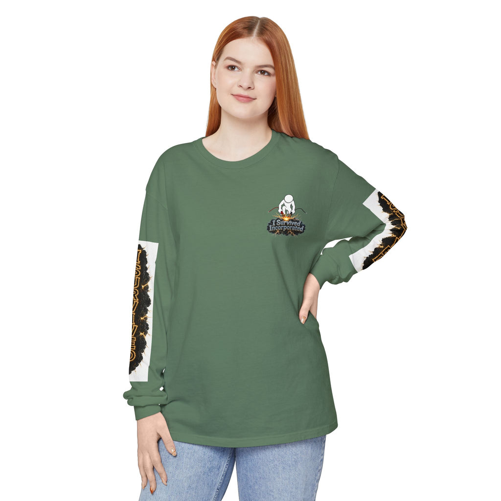 I Survived 2020 — "Please Stand By" Test Pattern Tee Special Edition Summer Premier Unisex Garment-Dyed Long Sleeve T-Shirt