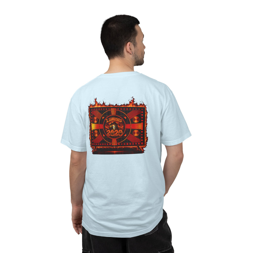 I Survived 2020 — "Please Stand By" Test Pattern Tee Wildfire Signal Edition Summer Premiere Unisex Garment-Dyed T-shirt