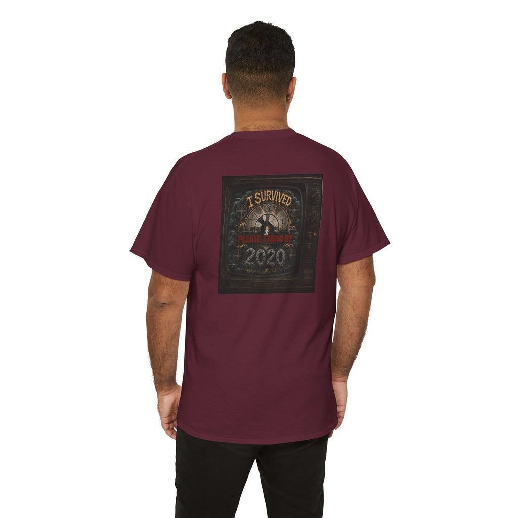 I Survived 2020 — "Please Stand By" Test Pattern Tee Summer Premier Unisex Heavy Cotton Tee