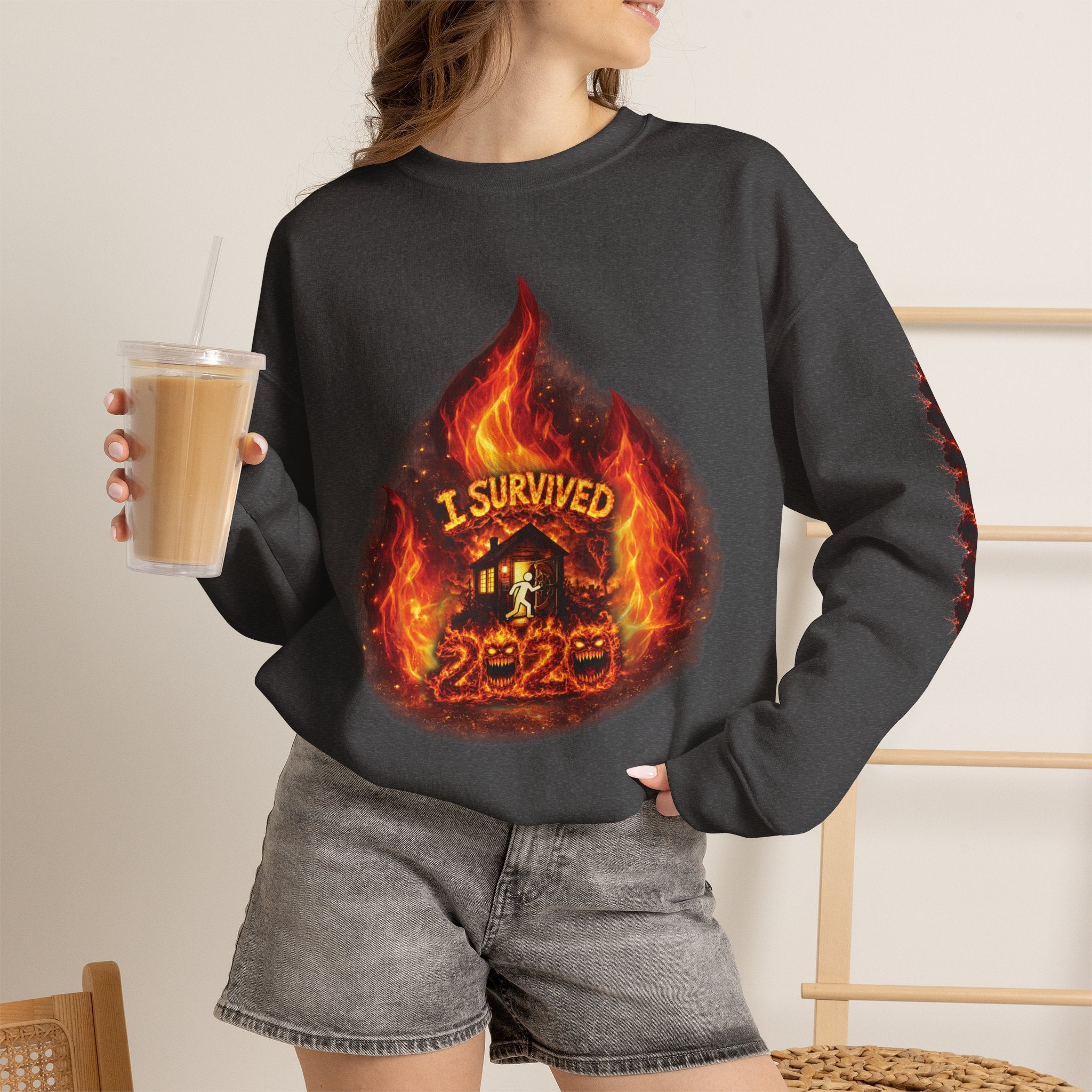I Survived 2020 — Director's Cut S2:E3 "The California Wildfires" | Wildfire Edition Memorial Unisex Heavy Blend™ Crewneck Sweatshirt