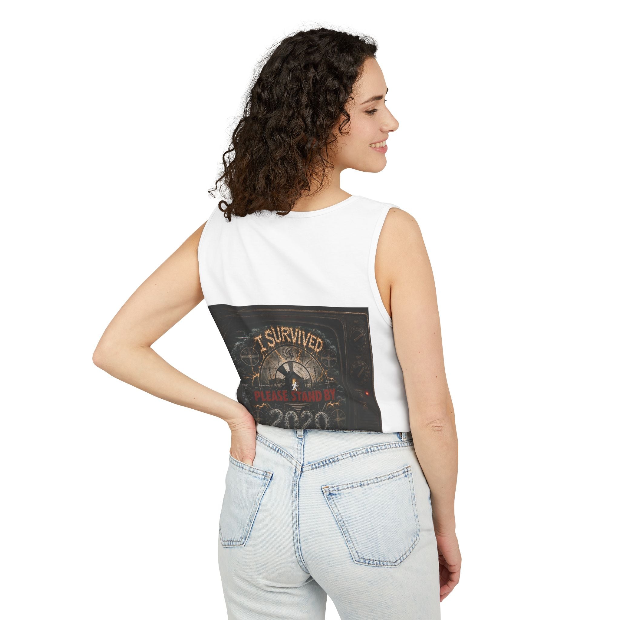 I Survived 2020 — "Please Stand By" Test Pattern Tee Summer Premier  Unisex Garment-Dyed Tank Top