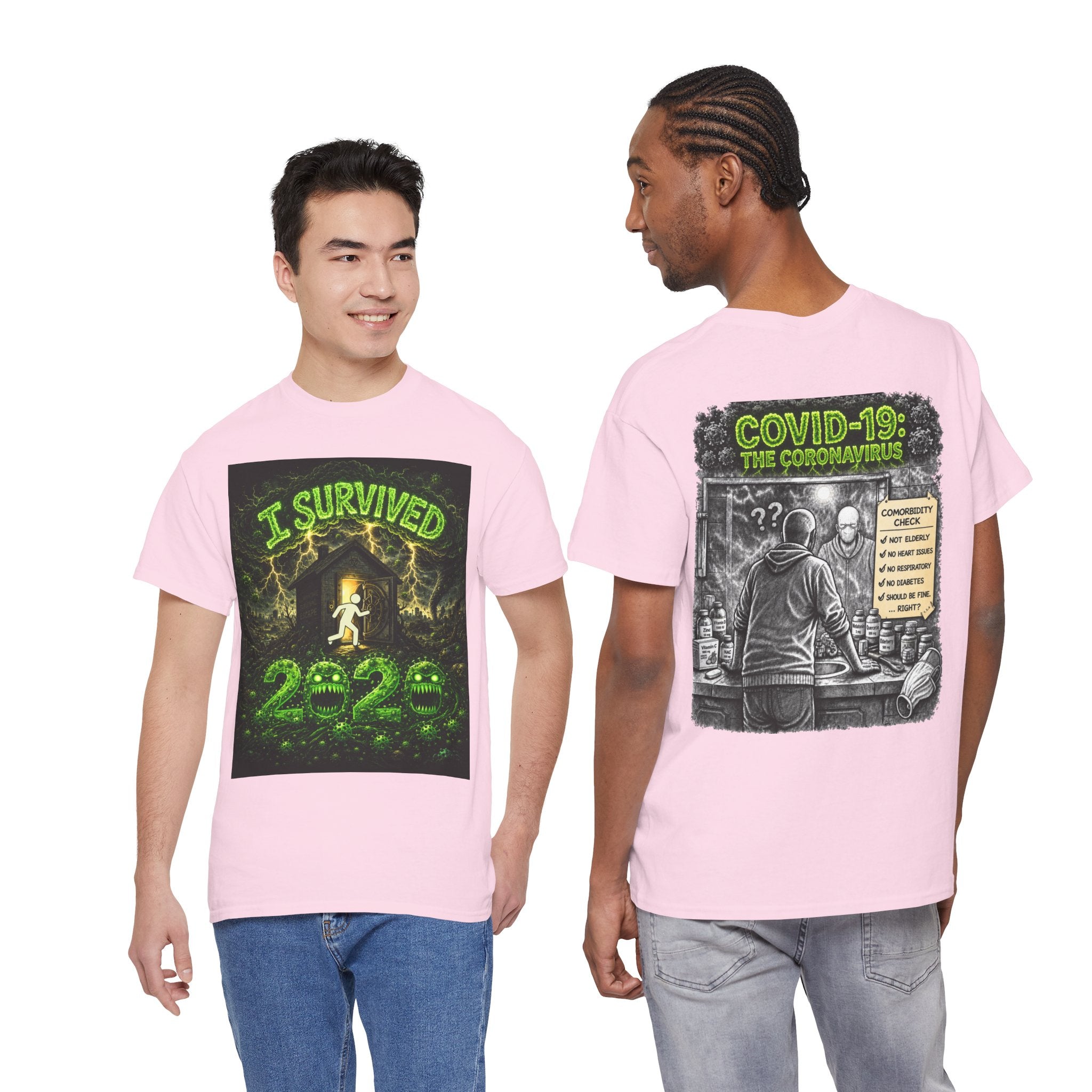 I Survived 2020 — S1:E1 "COVID-19: The Coronavirus" | Pandemic Edition Unisex Heavy Cotton Tee