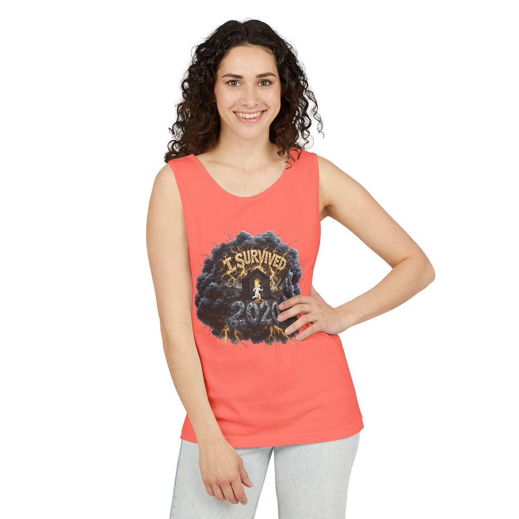 I Survived 2020 — Director's Cut Original Design Teaser Tee | Season 1 Premiere Drop Unisex Garment-Dyed Tank Top