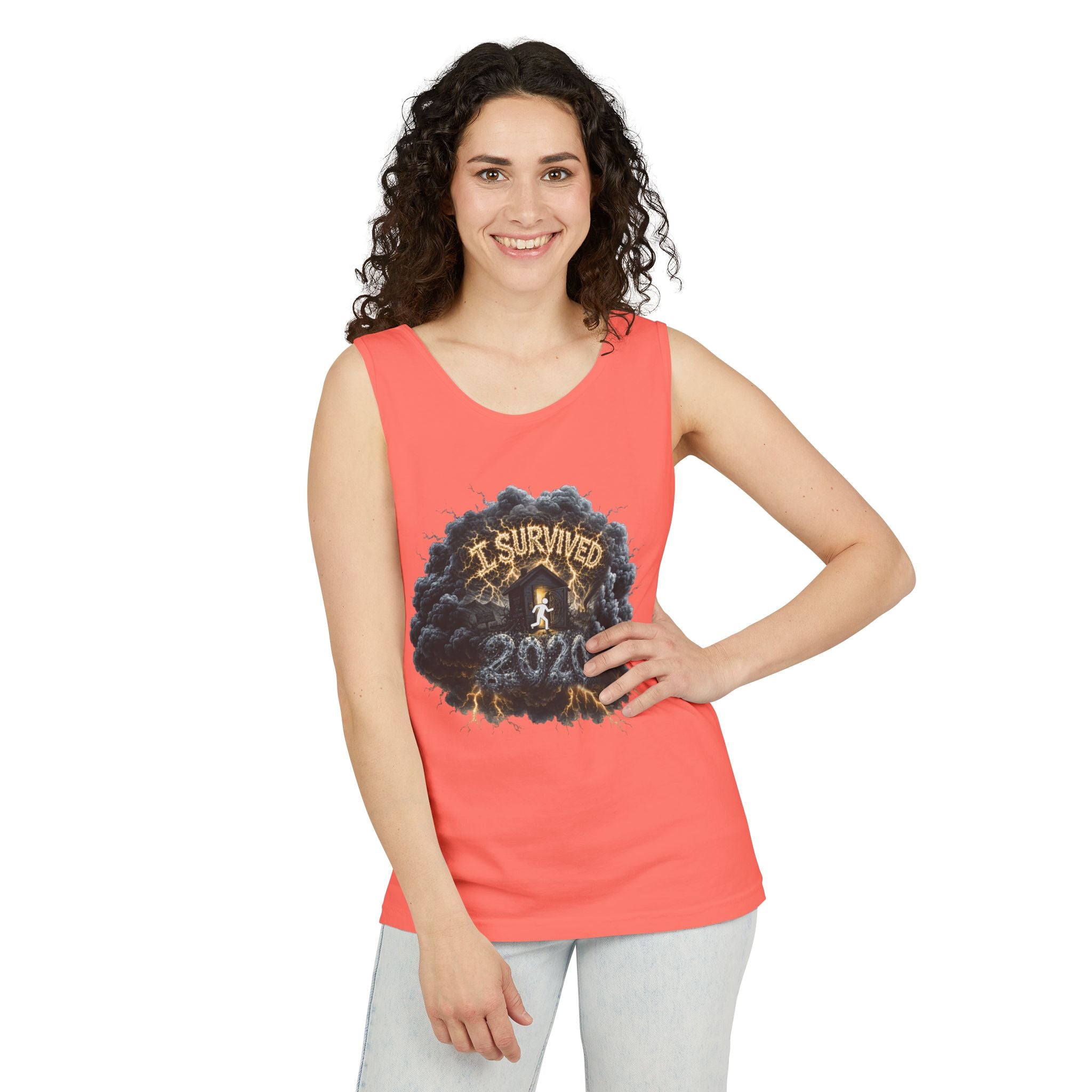 I Survived 2020 — Director's Cut Original Design Teaser Tee | Season 1 Premiere Drop Unisex Garment-Dyed Tank Top