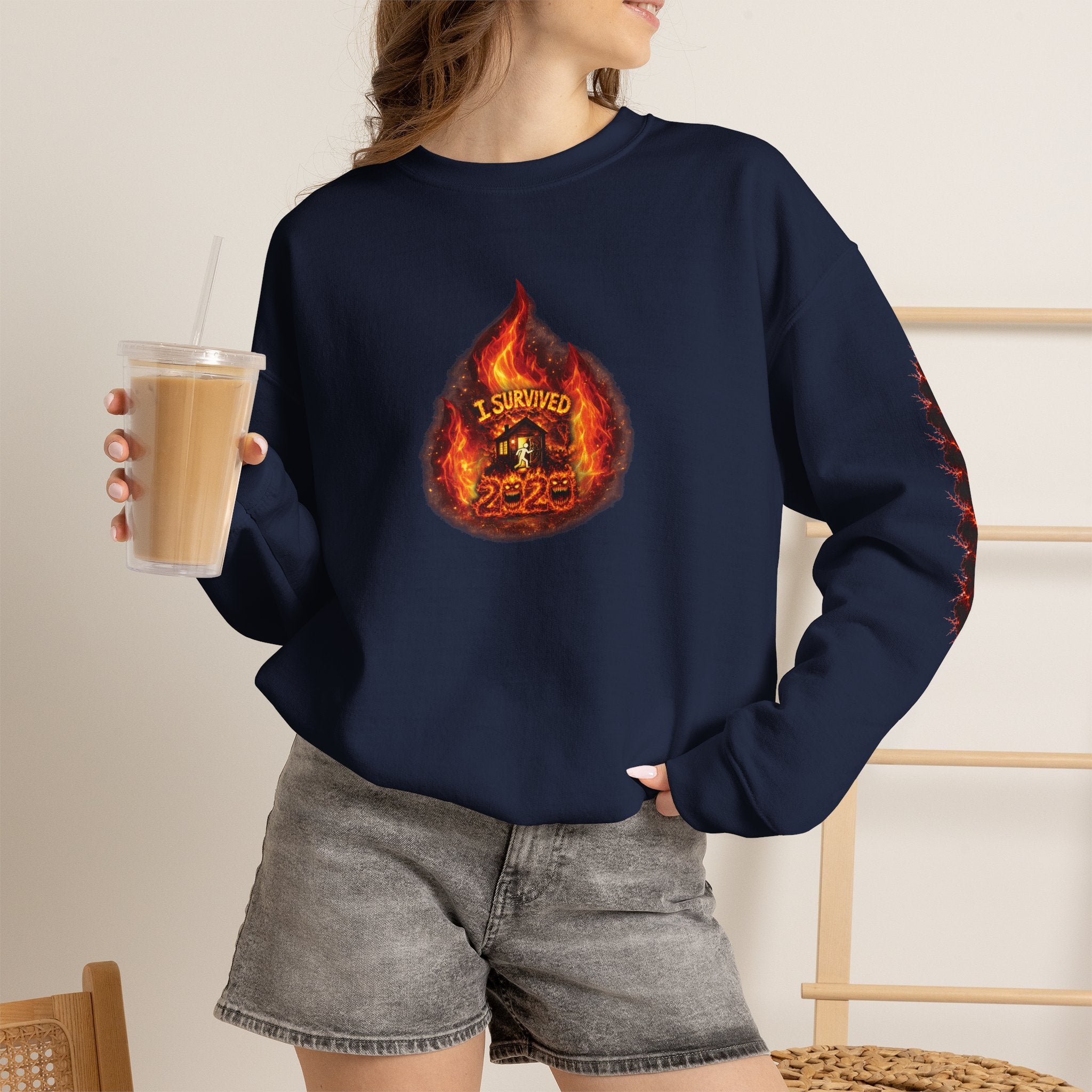 I Survived 2020 — WILDFIRES S2:E2: Director's Cut "The Bobcat Fire" Memorial Unisex Heavy Blend™ Crewneck Sweatshirt