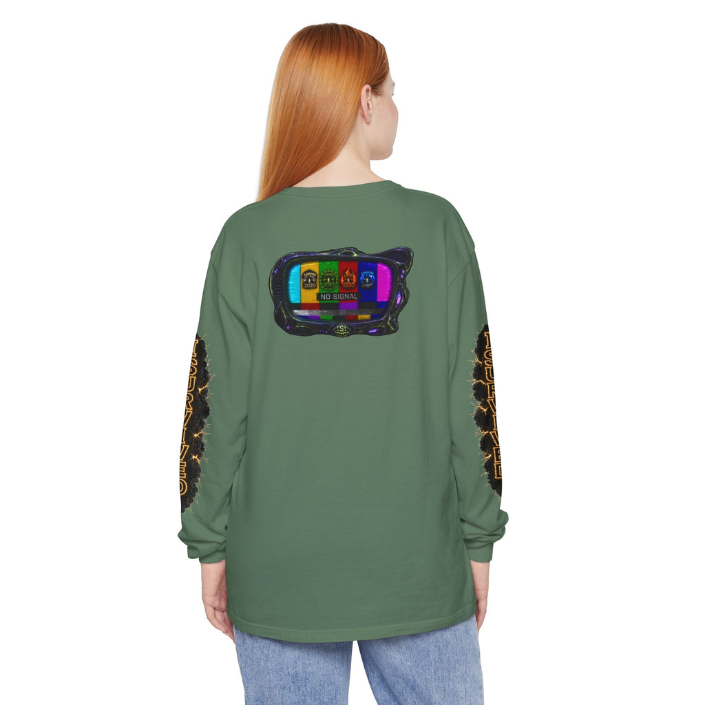 I Survived 2020 — "No Signal" Test Pattern Tee Special Edition Alien Broadcast Finale Summer Premiere Unisex Garment-Dyed Long Sleeve T-Shirt