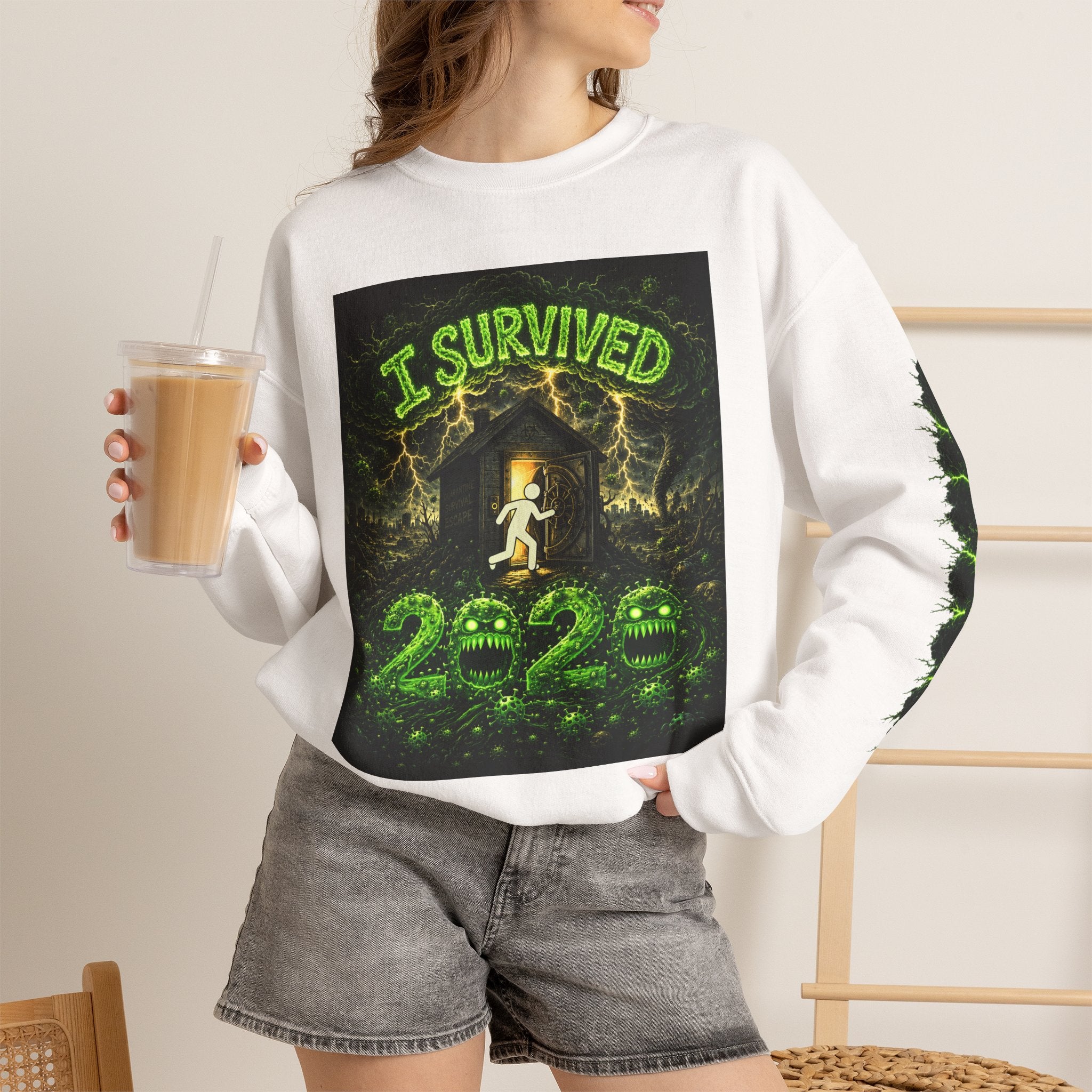 I Survived 2020 — PANDEMIC S1:E1: "COVID-19: The Coronavirus" Unisex Heavy Blend™ Crewneck Sweatshirt