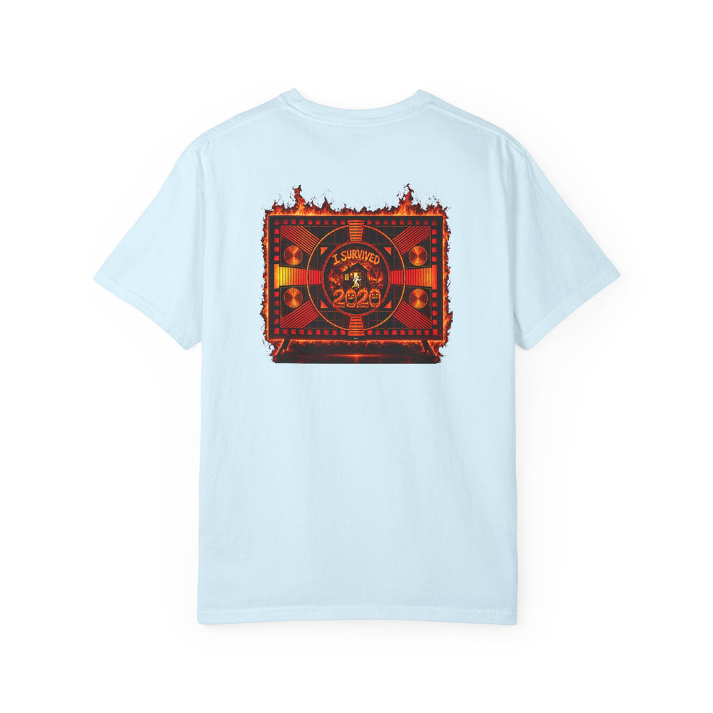 I Survived 2020 — "Please Stand By" Test Pattern Tee Wildfire Signal Edition Summer Premiere Unisex Garment-Dyed T-shirt
