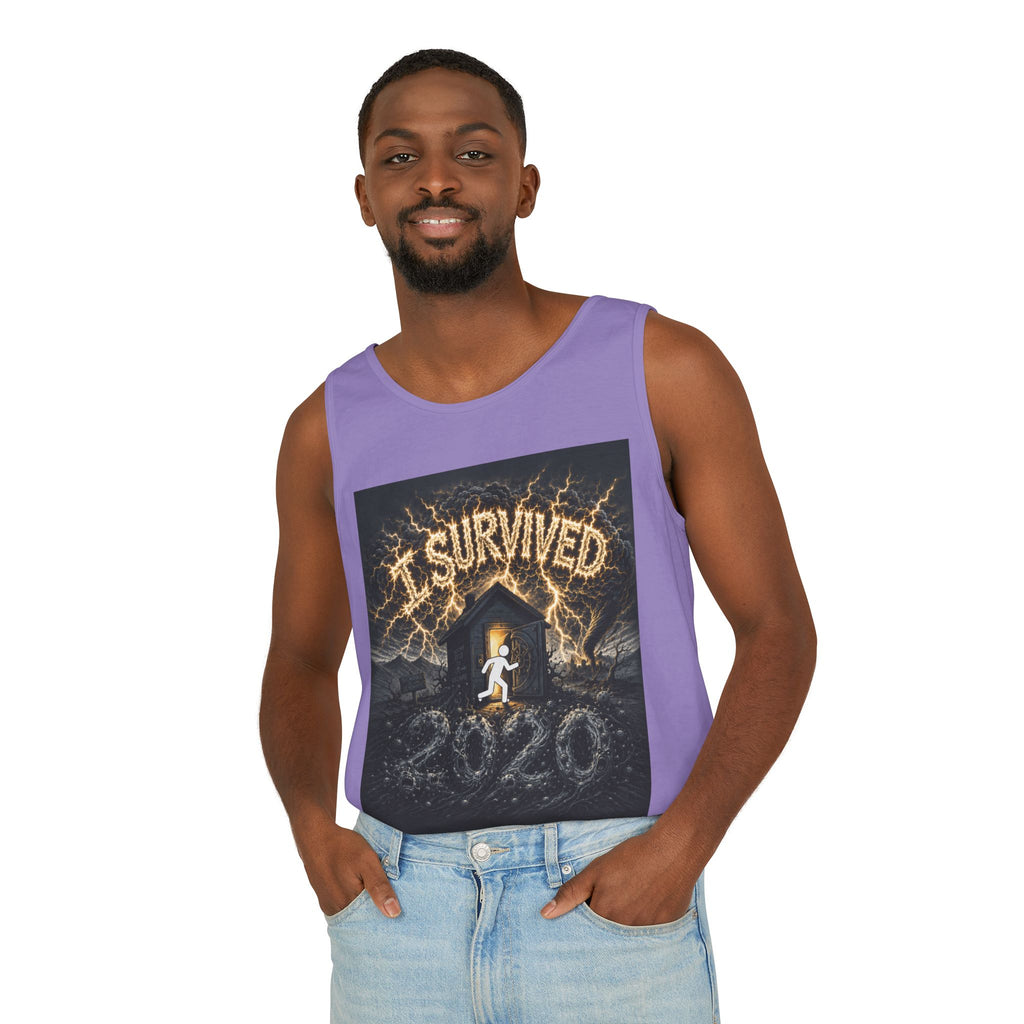 I Survived 2020 — Original Design Teaser Tee | Season 1 Premiere Drop Unisex Garment-Dyed Tank Top