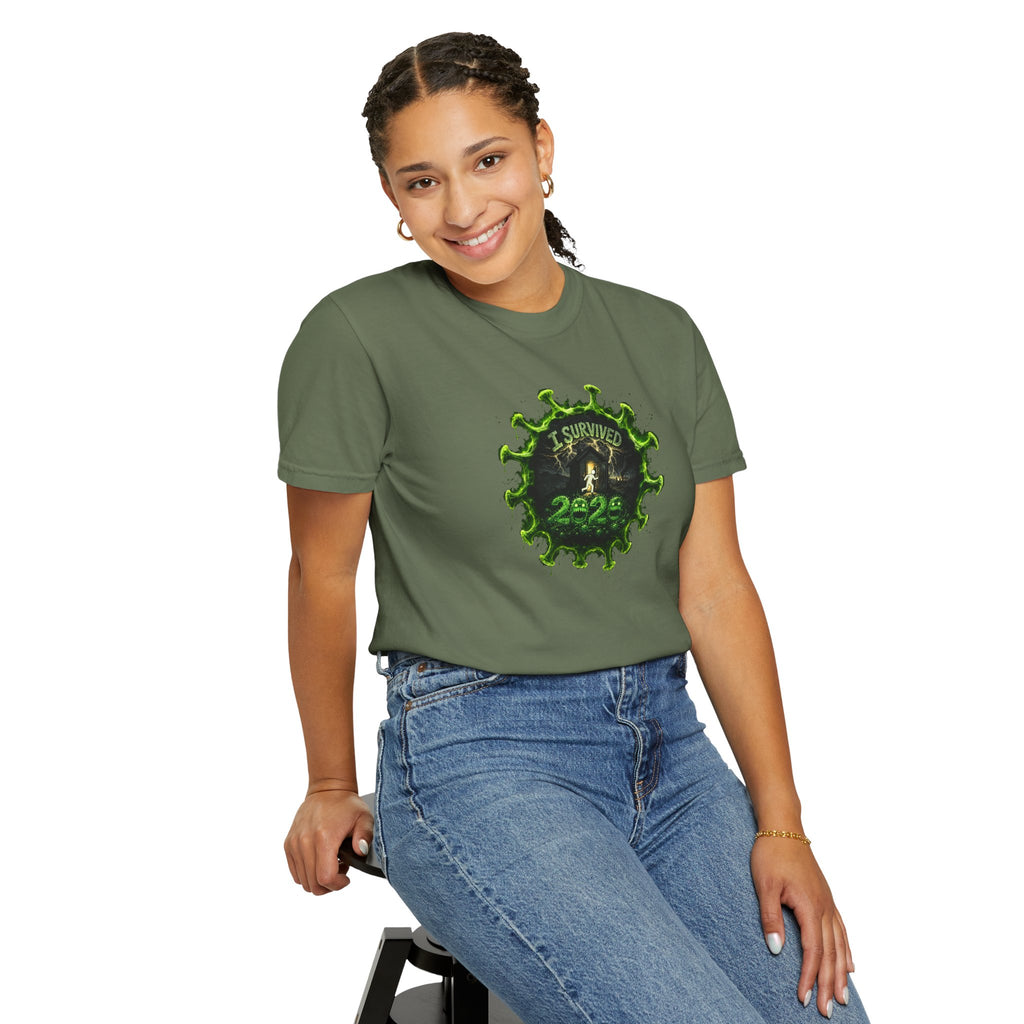 I Survived 2020 — PANDEMIC S1:E4: Director's Cut "Mask Madness" Unisex Garment-Dyed T-shirt