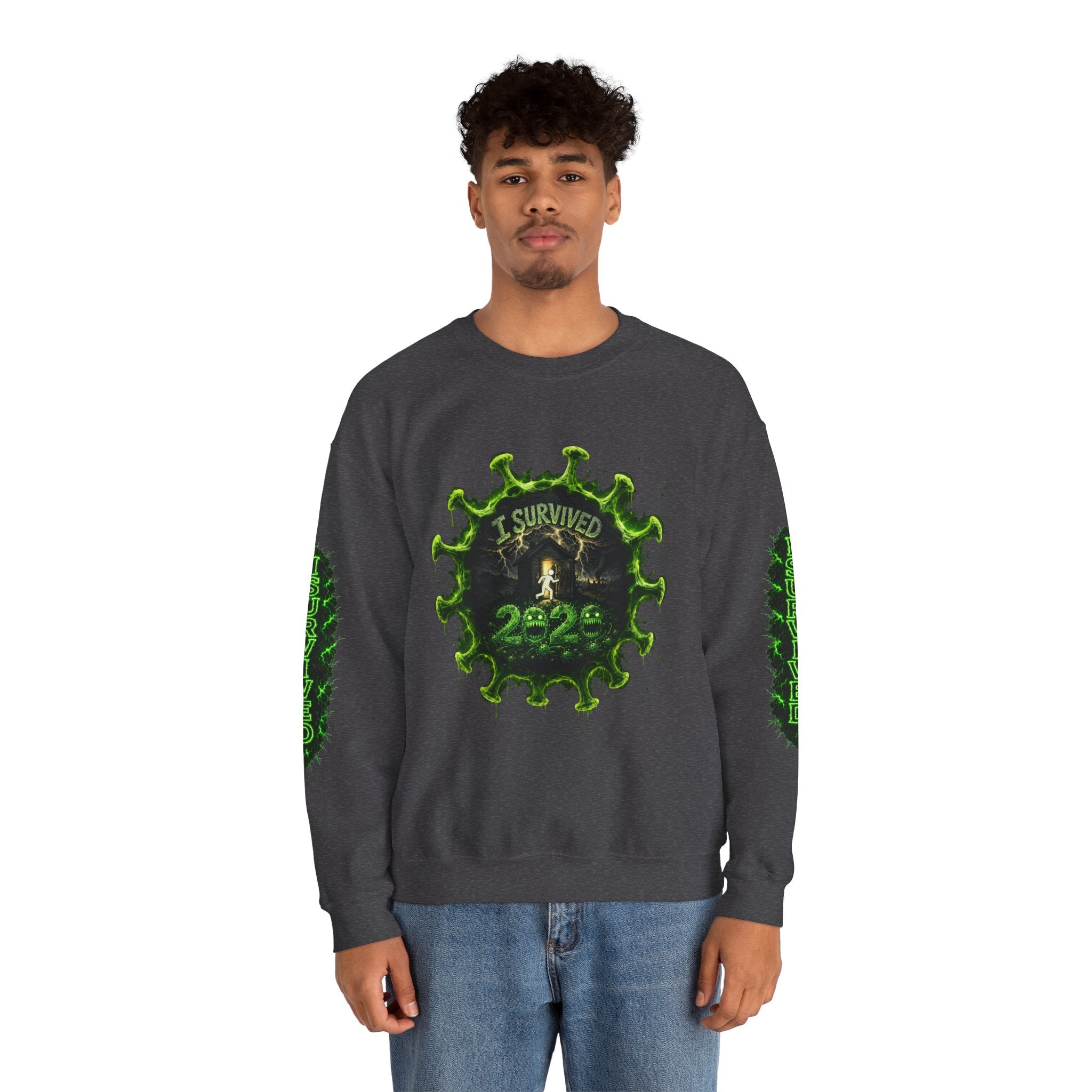 I Survived 2020 — Director's Cut S1:E4 "Mask Madness Mayhem Moment" | Pandemic Edition Unisex Heavy Blend™ Crewneck Sweatshirt