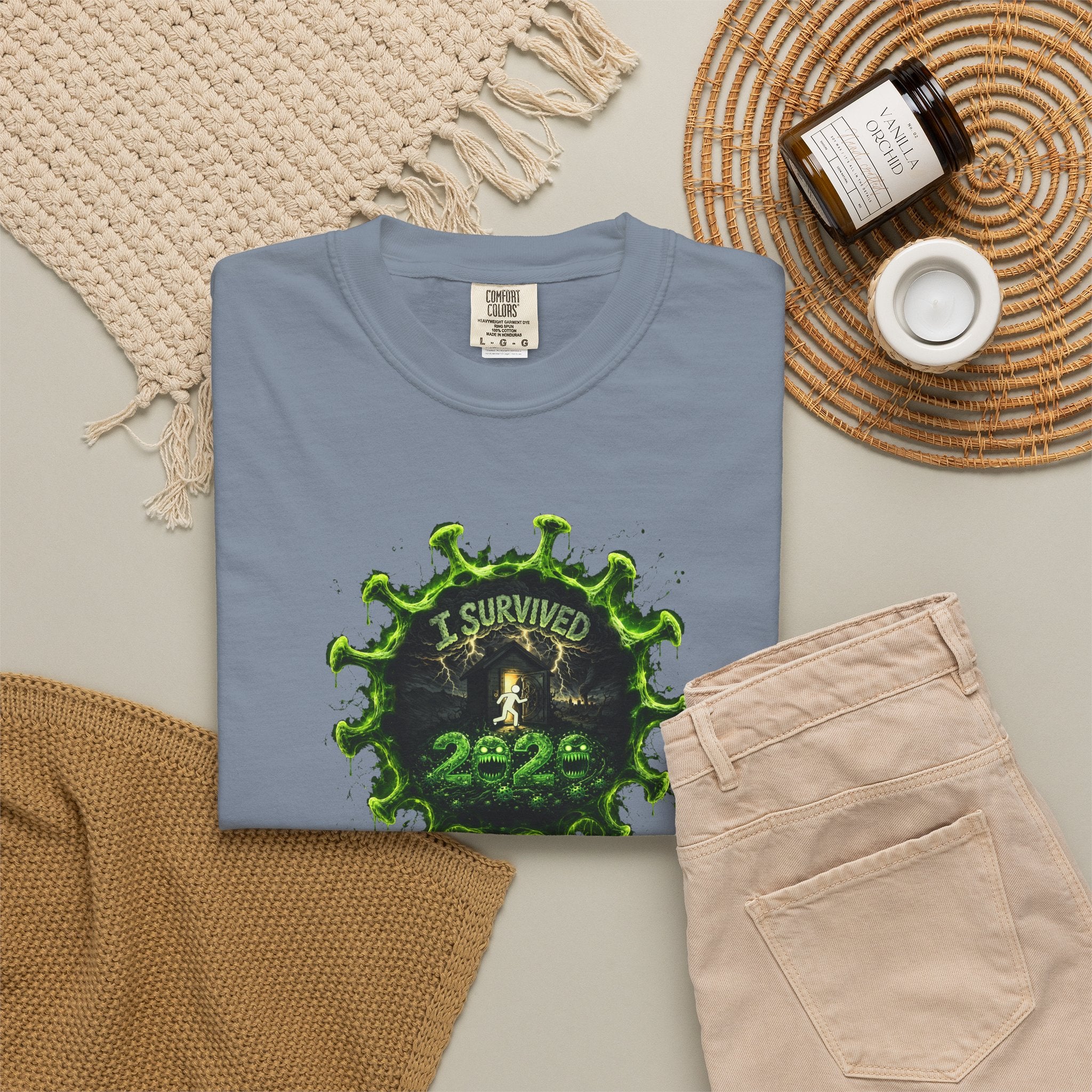I Survived 2020 —  PANDEMIC S1:E1: Director's Cut "COVID-19: The Coronavirus" Unisex Garment-Dyed T-shirt