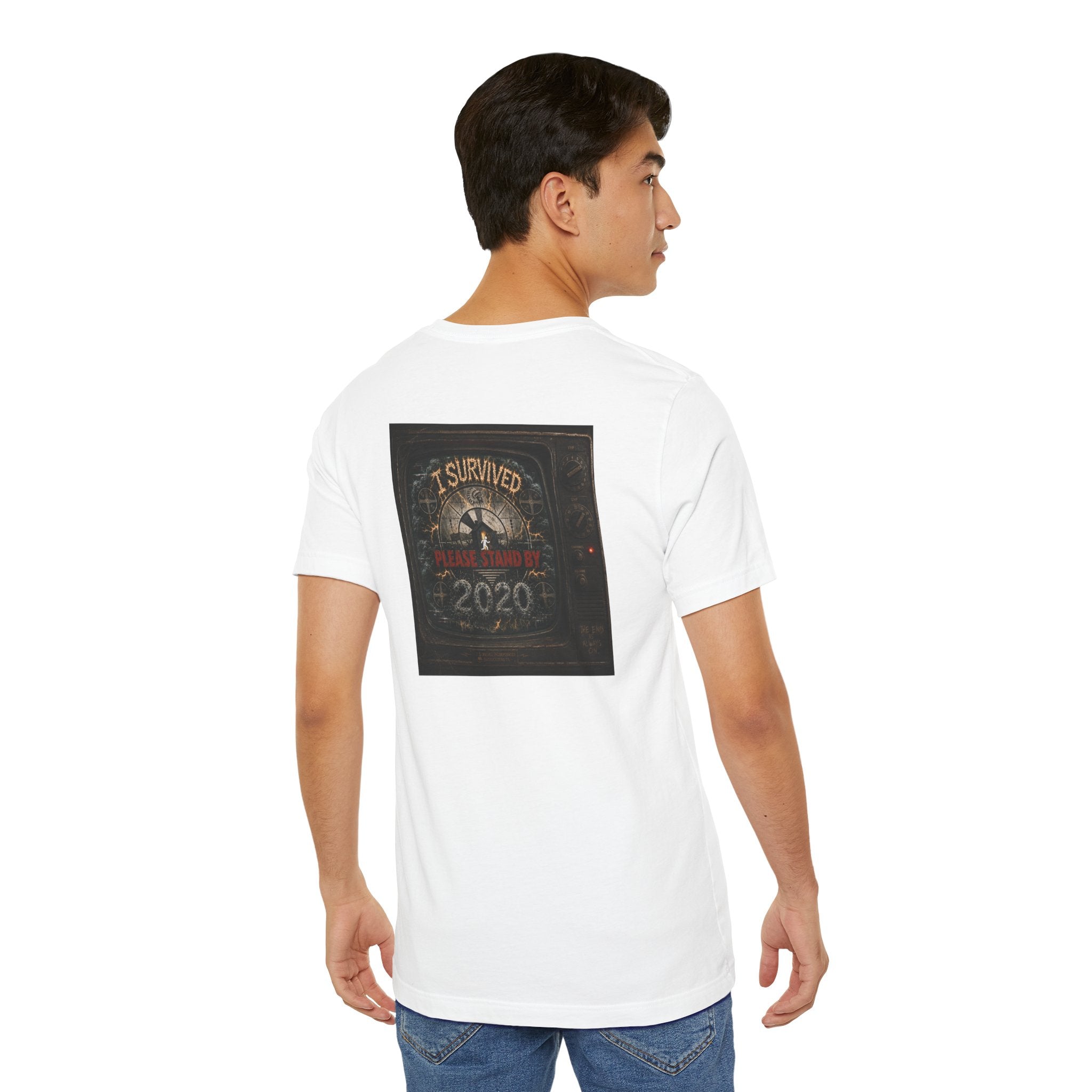 I Survived 2020 — "Please Stand By" Test Pattern Tee Summer Premier Unisex Jersey Short Sleeve Tee