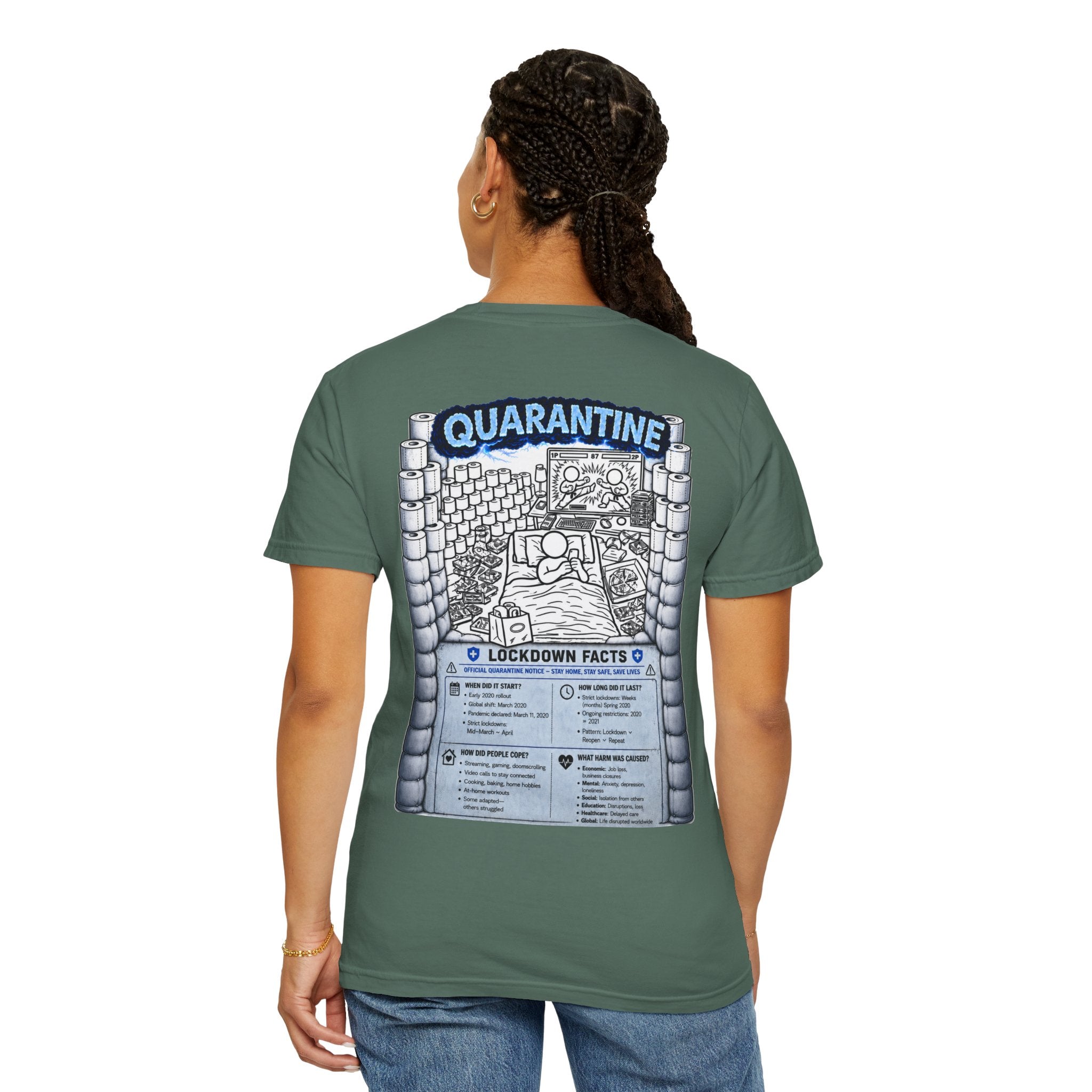 I Survived 2020 —  LOCKDOWN S3:E1: Director's Cut "Quarantine" Unisex Garment-Dyed T-shirt