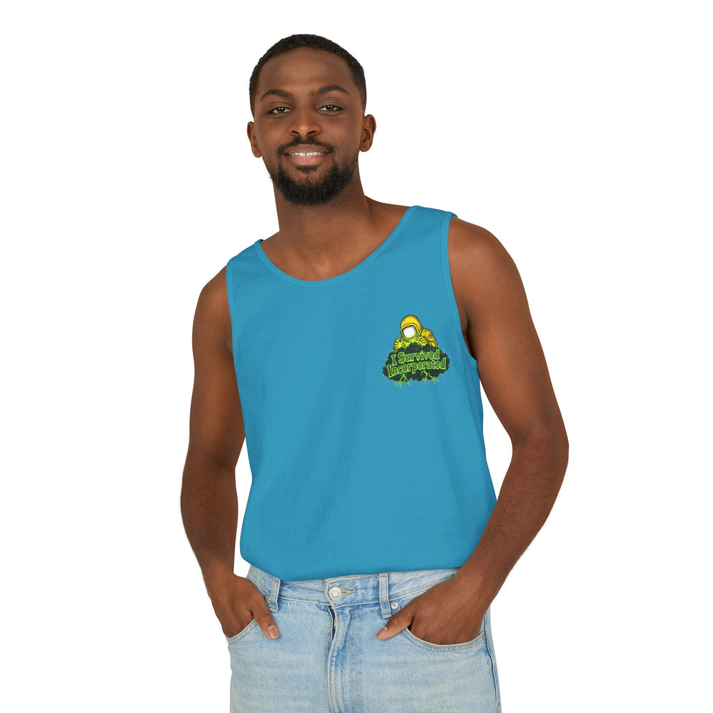 I Survived 2020 — "Please Stand By" Test Pattern Toxic Signal Tee Summer Premiere Unisex Garment-Dyed Tank Top