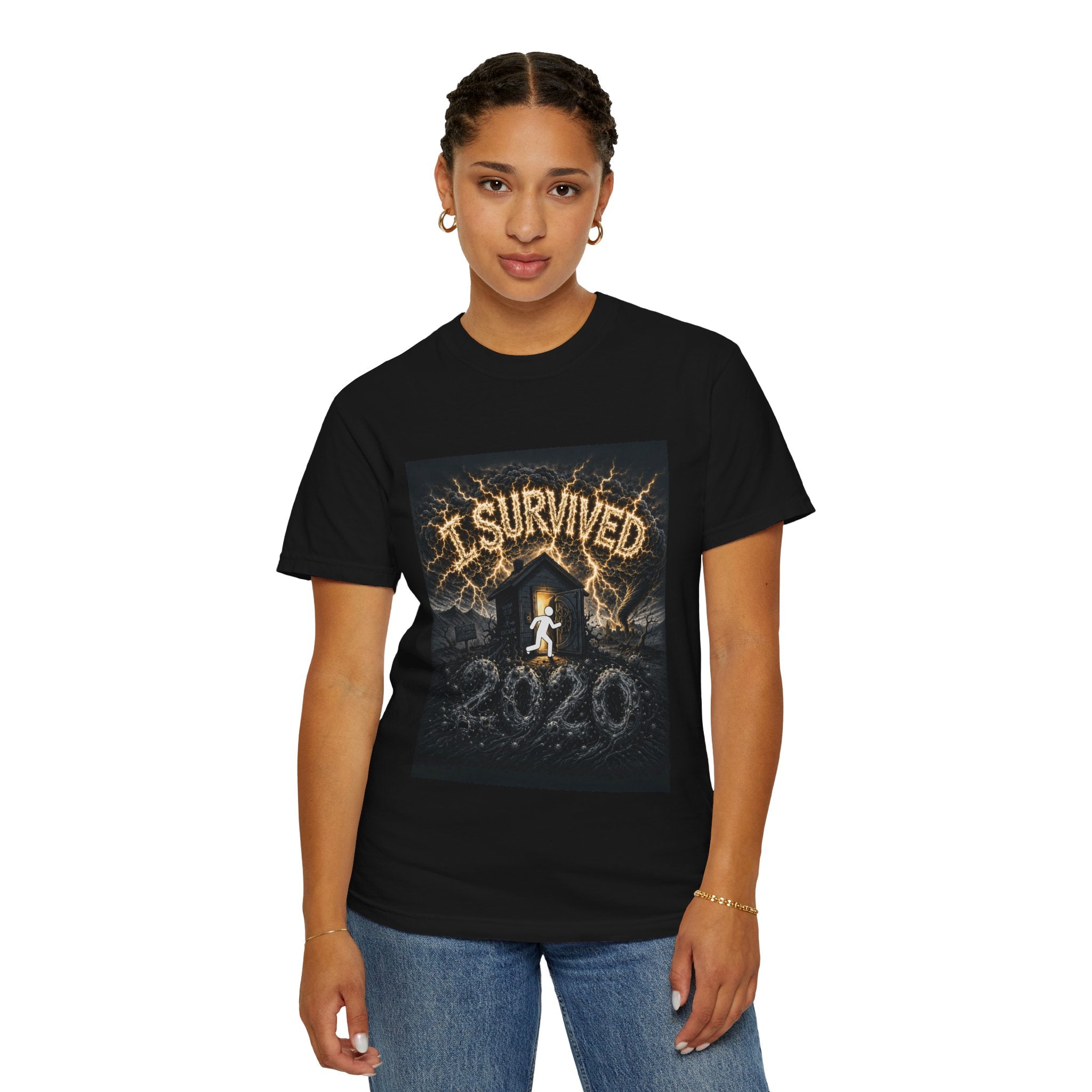 I Survived 2020 — Original Design Teaser Tee | Season 1 Premiere Drop Unisex Garment-Dyed T-shirt