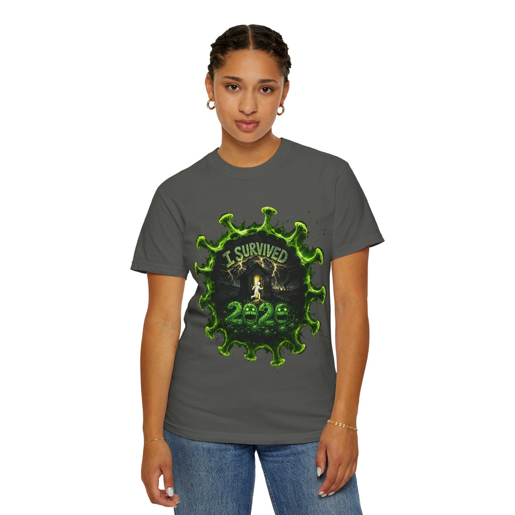 I Survived 2020 — Director's Cut S1:E4 "Mask Madness Mayhem Moment" | Pandemic Edition Unisex Garment-Dyed T-shirt