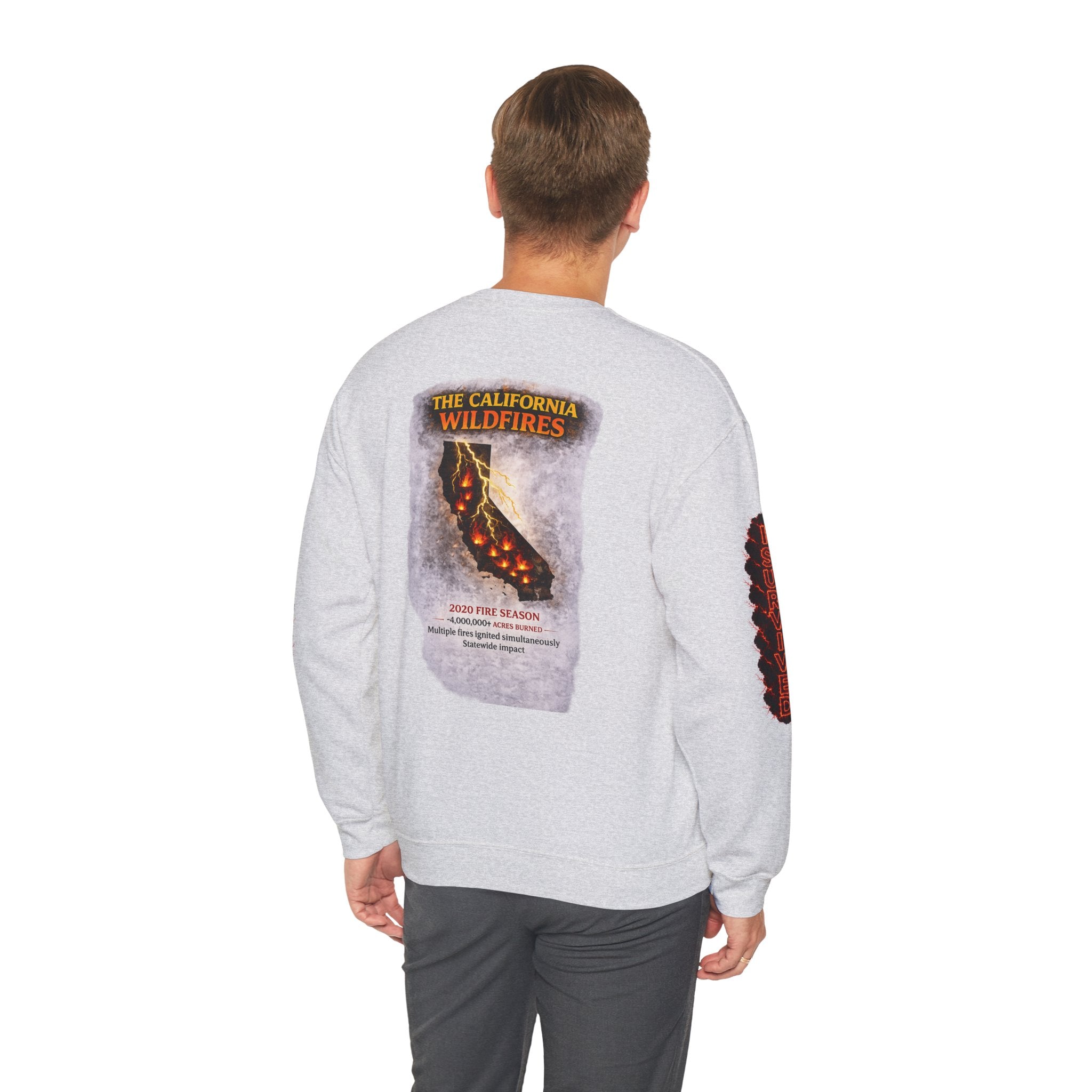 I Survived 2020 — WILDFIRES S2:E3: Director's Cut "The California Wildfires" Memorial Unisex Heavy Blend™ Crewneck Sweatshirt