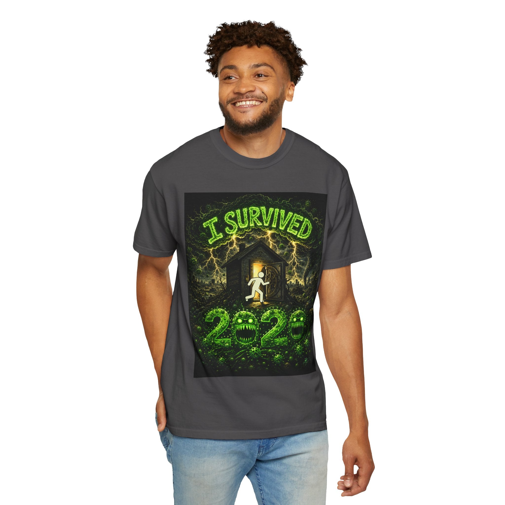 I Survived 2020 — PANDEMIC S1:E4: "Mask Madness" Unisex Garment-Dyed T-shirt