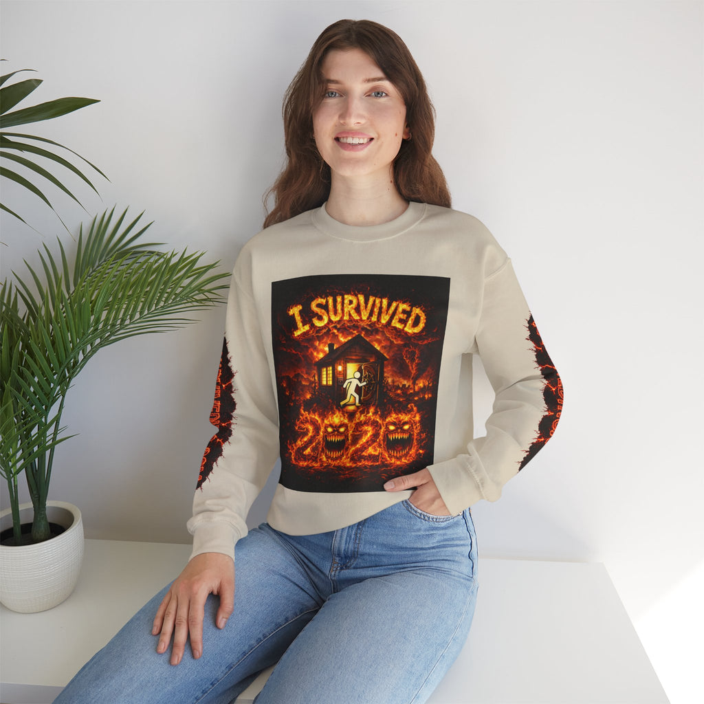 I Survived 2020 — WILDFIRES S2:E4: "Western U.S." Memorial Unisex Heavy Blend™ Crewneck Sweatshirt