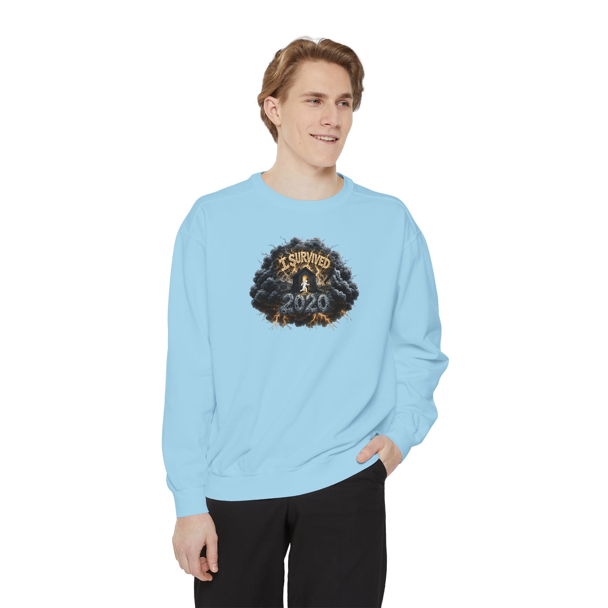 I Survived 2020 — Original PILOT Design: Director's Cut Unisex Garment-Dyed Sweatshirt