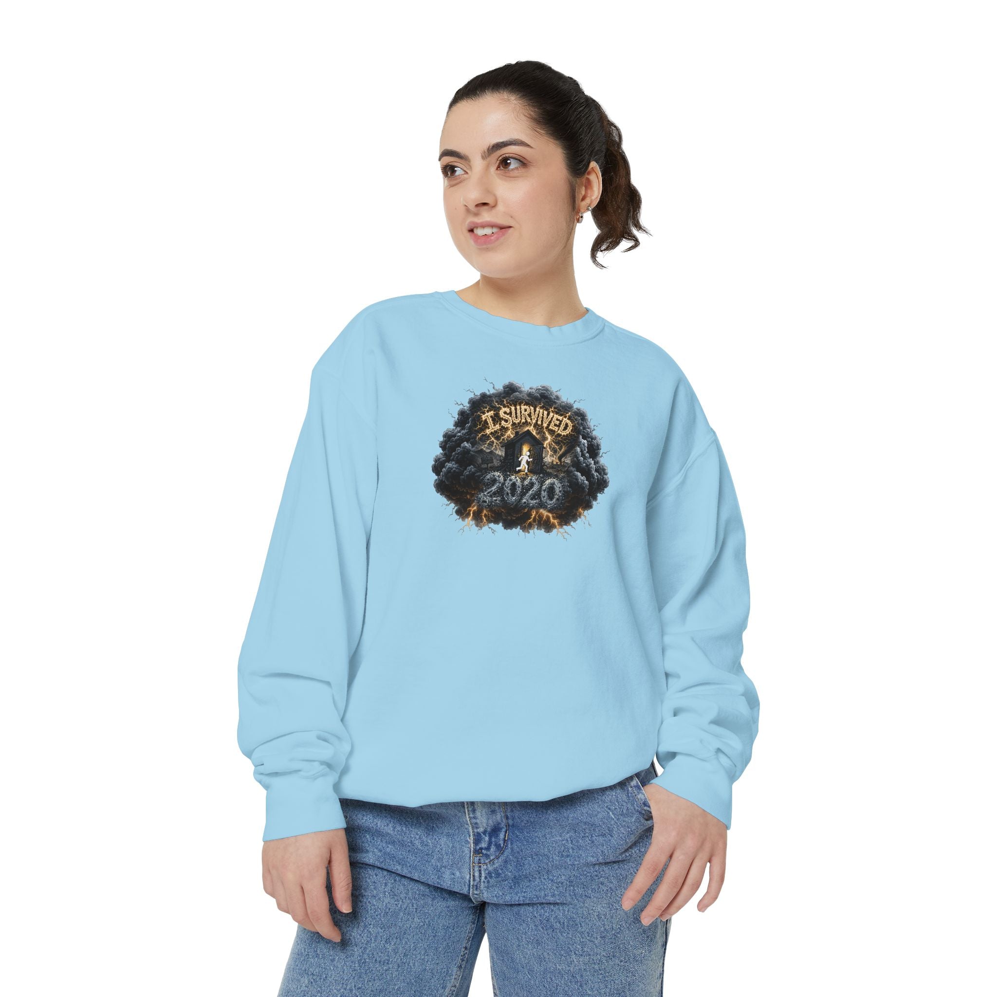 I Survived 2020 — Original PILOT Design: Director's Cut Unisex Garment-Dyed Sweatshirt