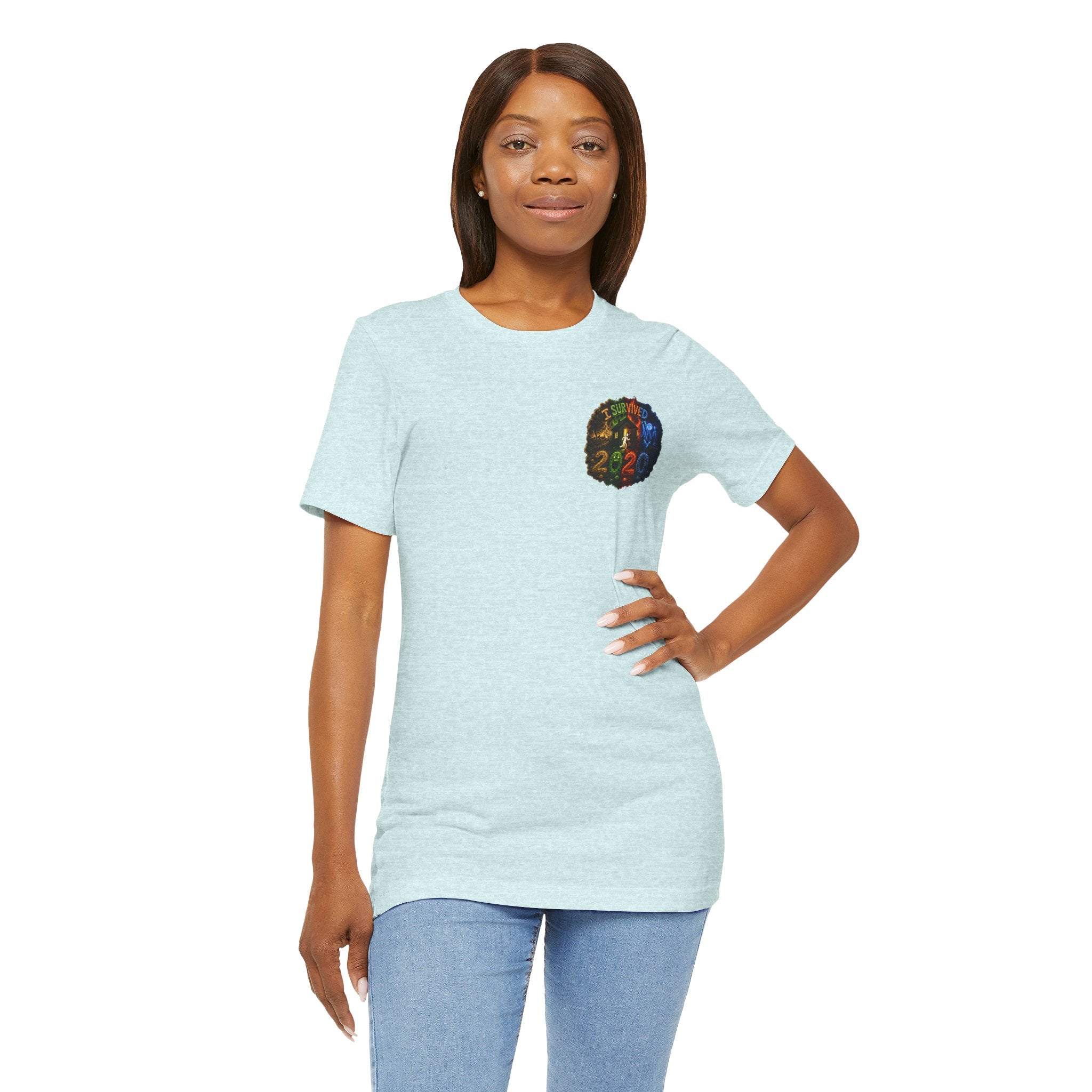 I Survived 2020 — "No Signal" Test Pattern Tee Alien Broadcast Finale Summer Premiere Unisex Jersey Short Sleeve Tee