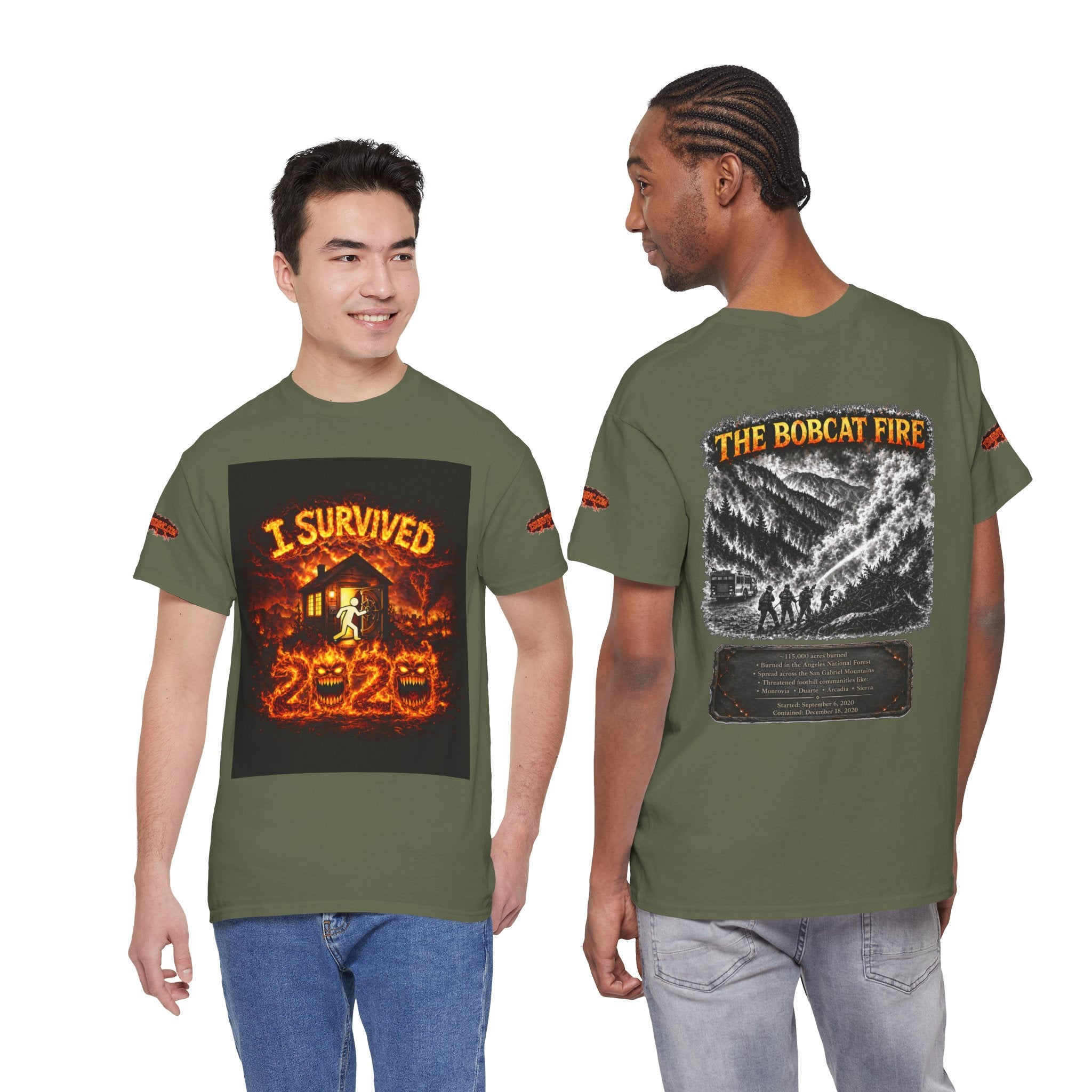 I Survived 2020 — WILDFIRES S2:E2: Special Edition "The Bobcat Fire" Memorial Unisex Heavy Cotton Tee