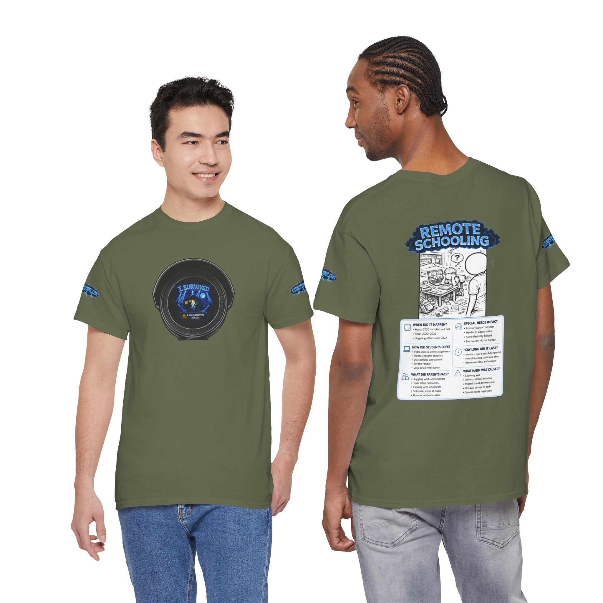 I Survived 2020 — LOCKDOWN S3:E3: Director's Cut Special Edition "Remote Schooling" Unisex Heavy Cotton Tee