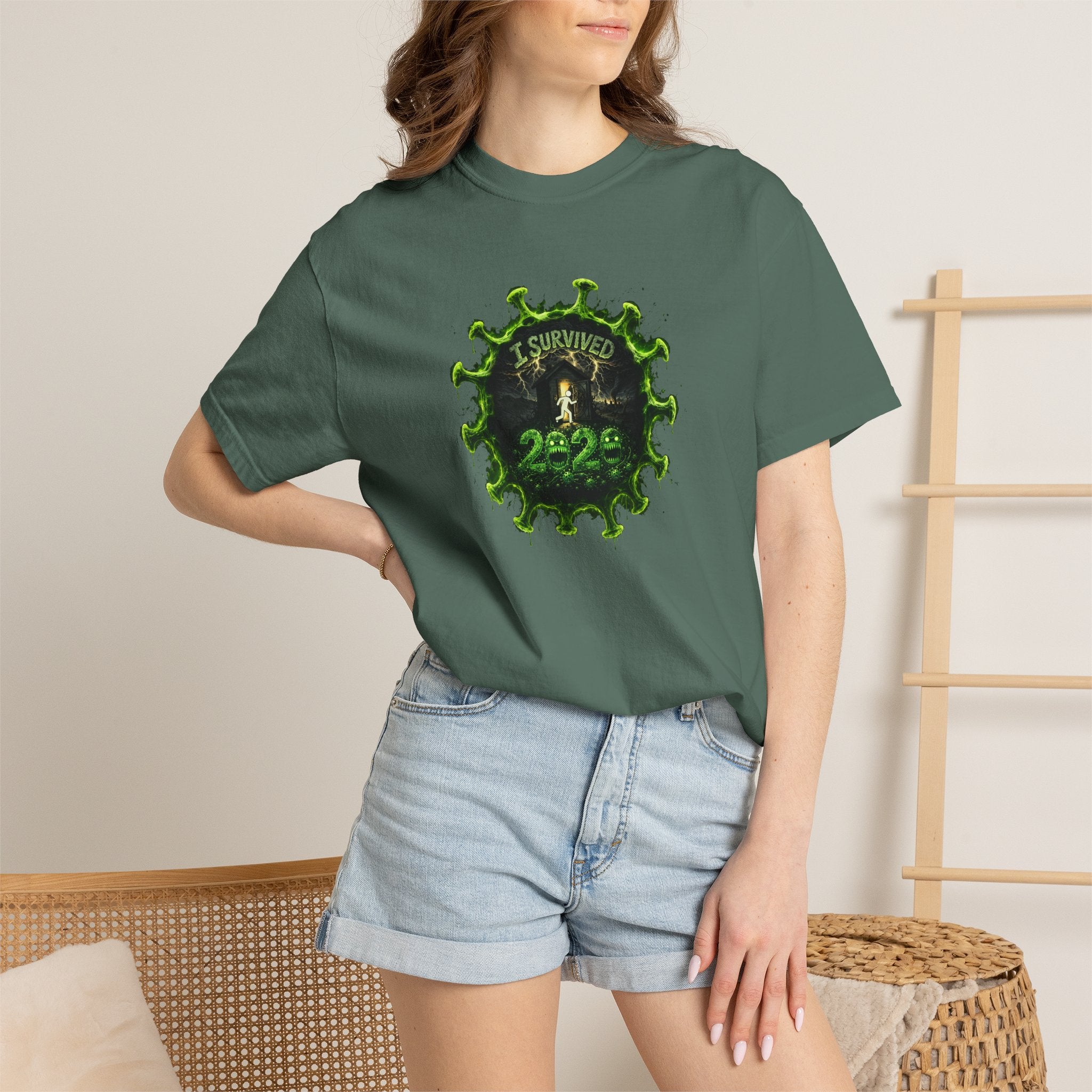 I Survived 2020 — PANDEMIC S1:E4: Director's Cut "Mask Madness" Unisex Garment-Dyed T-shirt