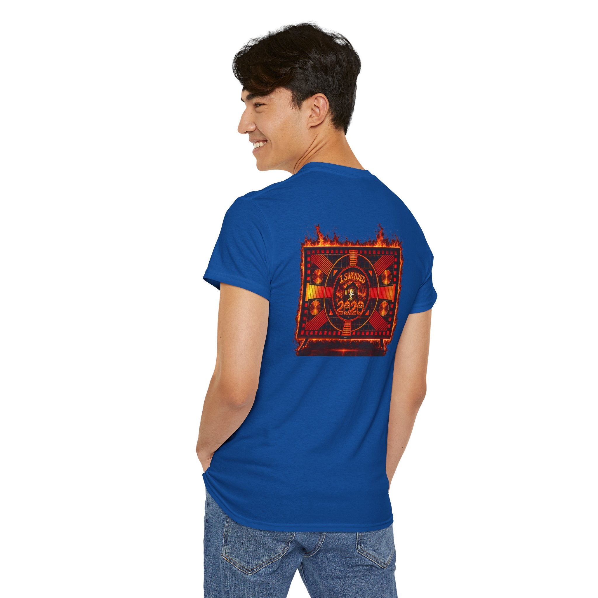 I Survived 2020 — "Please Stand By" Test Pattern Tee Wildfire Signal Edition Summer Premiere Unisex Heavy Cotton Tee