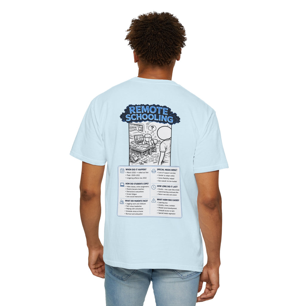 I Survived 2020 —  LOCKDOWN S3:E3: Director's Cut "Remote Schooling" Unisex Garment-Dyed T-shirt