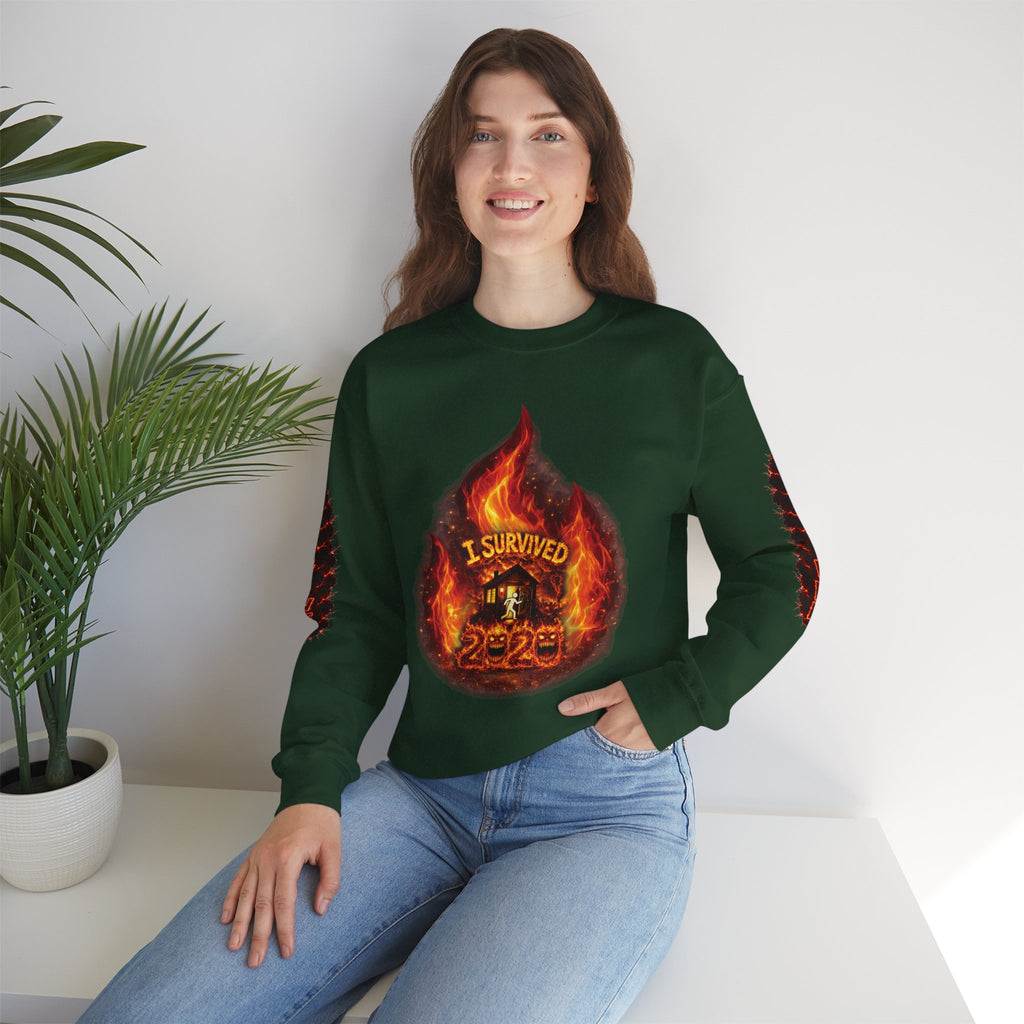 I Survived 2020 — Director's Cut S2:E3 "The California Wildfires" | Wildfire Edition Memorial Unisex Heavy Blend™ Crewneck Sweatshirt