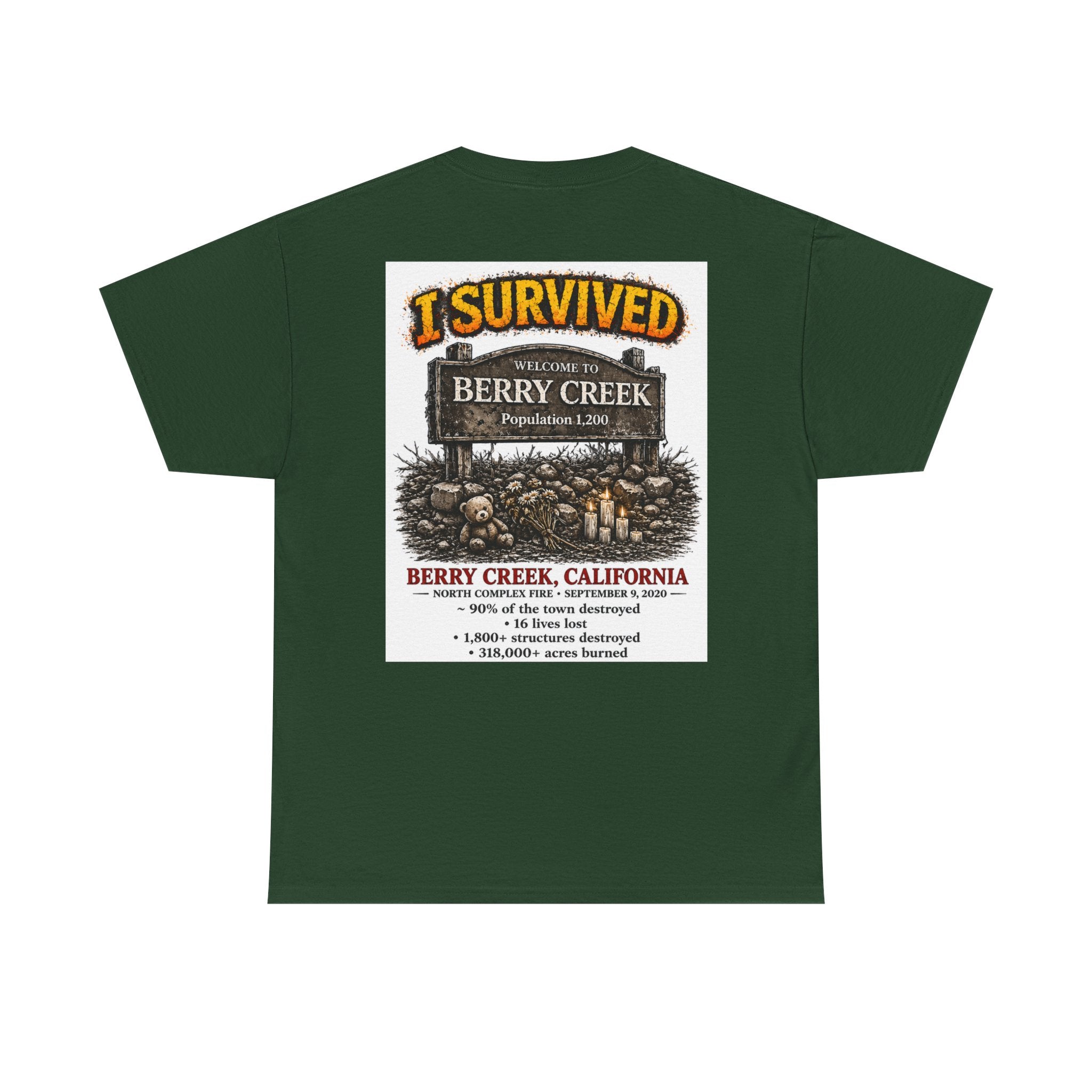 I Survived 2020 — S2:E1 "Berry Creek" | Wildfire Edition Memorial Unisex Heavy Cotton Tee