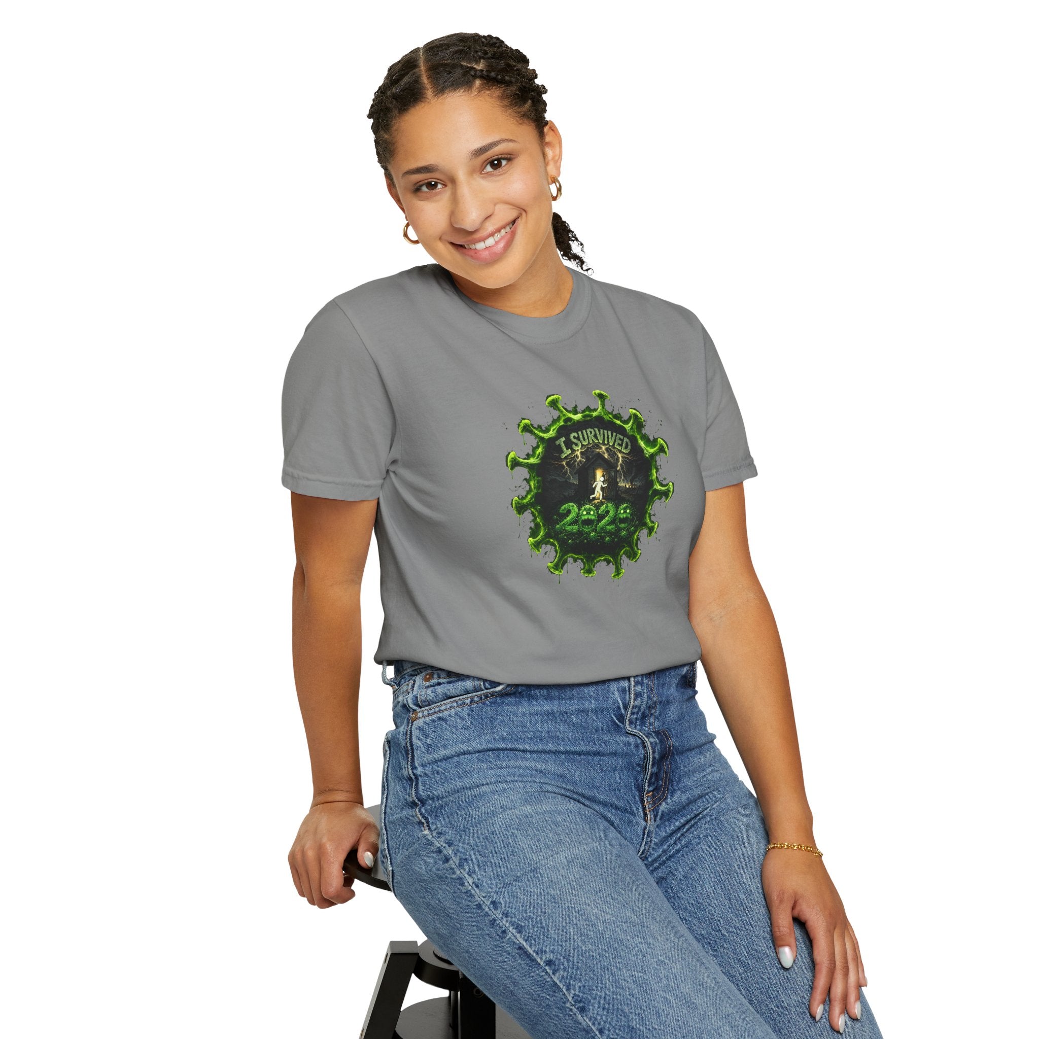 I Survived 2020 — PANDEMIC S1:E4: Director's Cut "Mask Madness" Unisex Garment-Dyed T-shirt