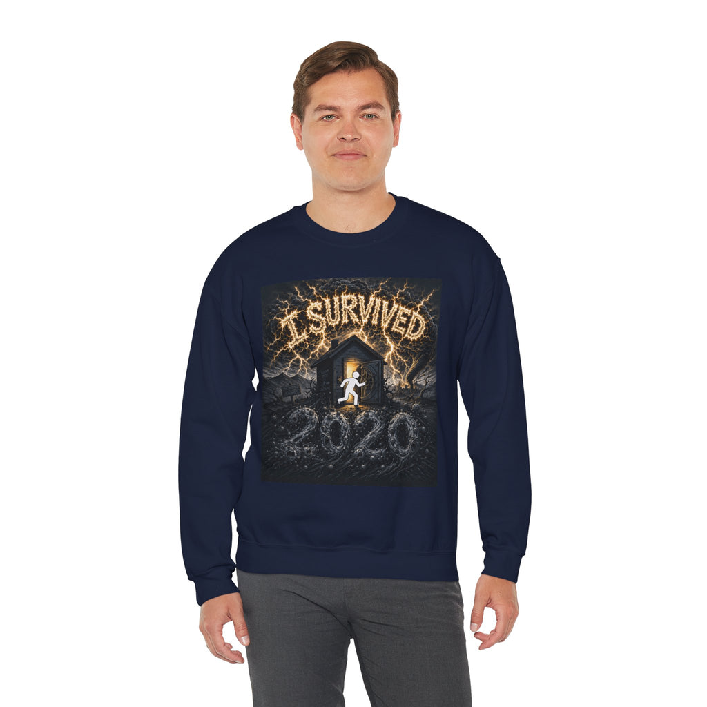 I Survived 2020 — Original Design Teaser Tee | Season 1 Premiere Drop Unisex Heavy Blend™ Crewneck Sweatshirt